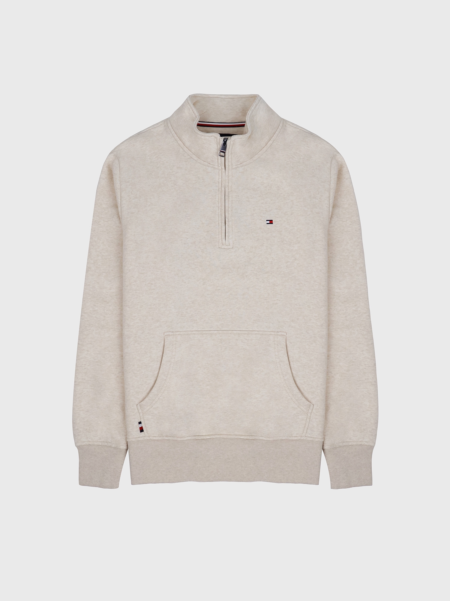 Свитшот на молнии Tommy Hilfiger Flag Logo Quater-Zip Beige Heather