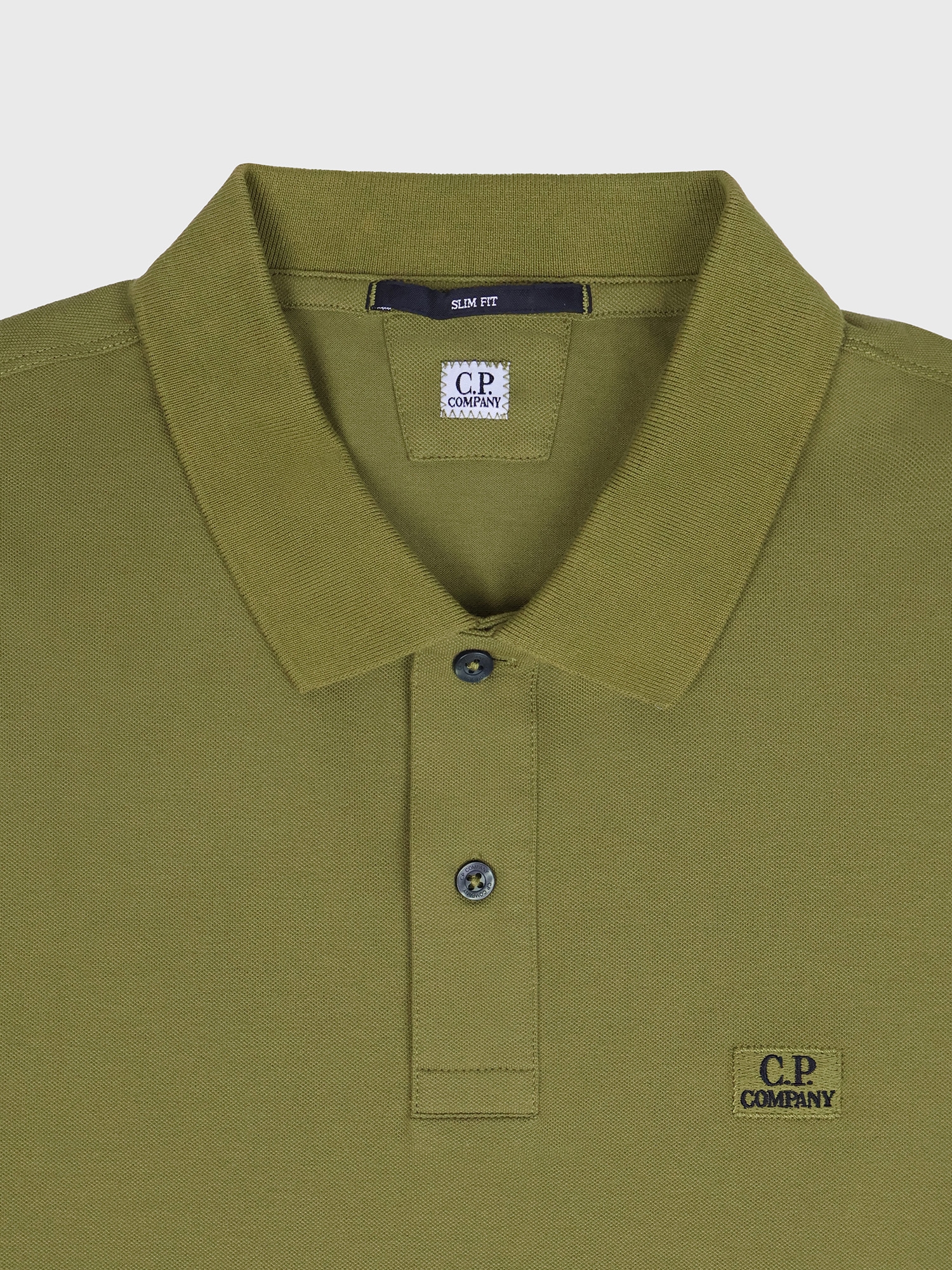 Поло C.P. Company Stretch Piquet Slim Green Moss