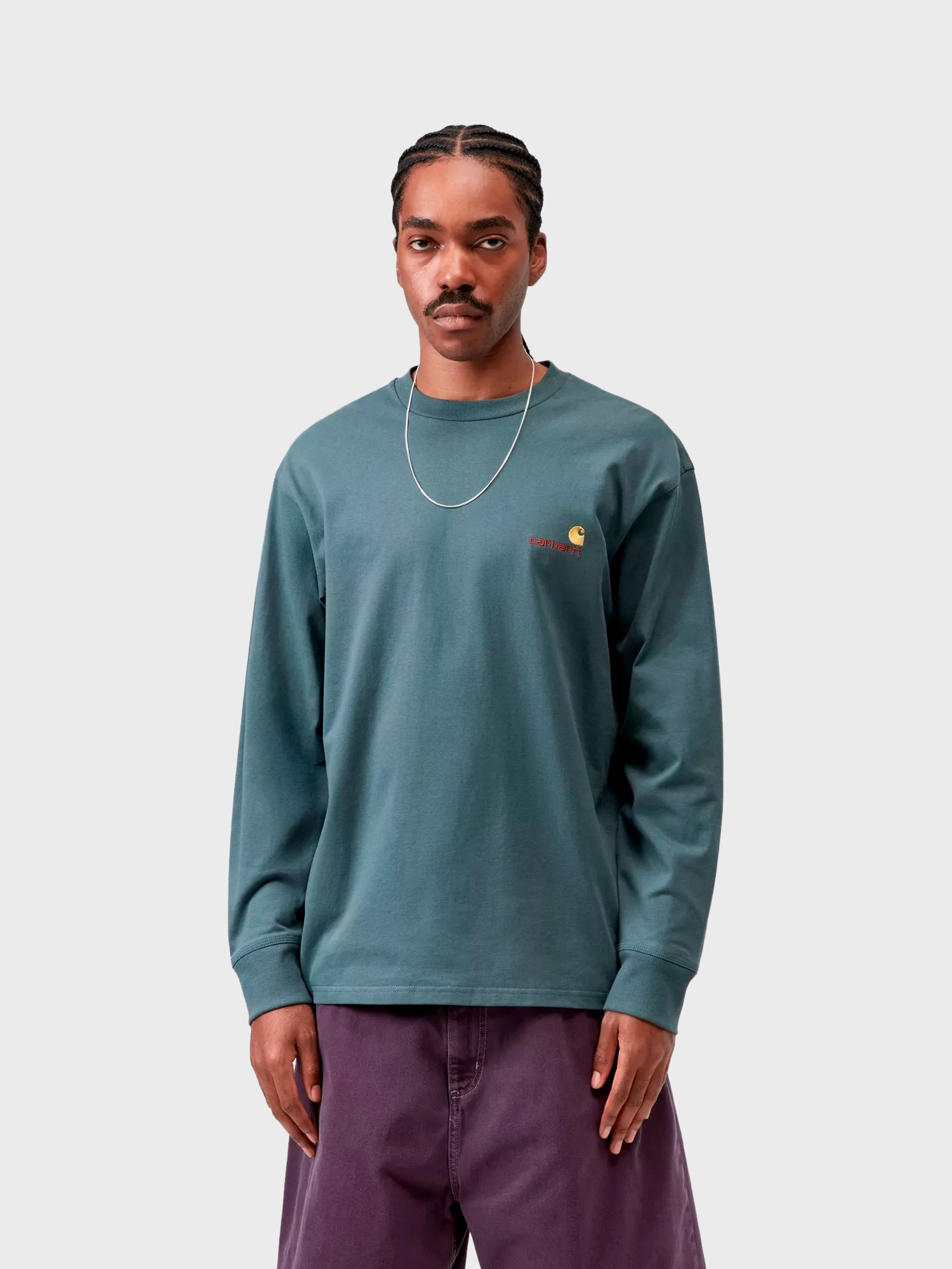 Лонгслив Carhartt WIP American Script Office Blue