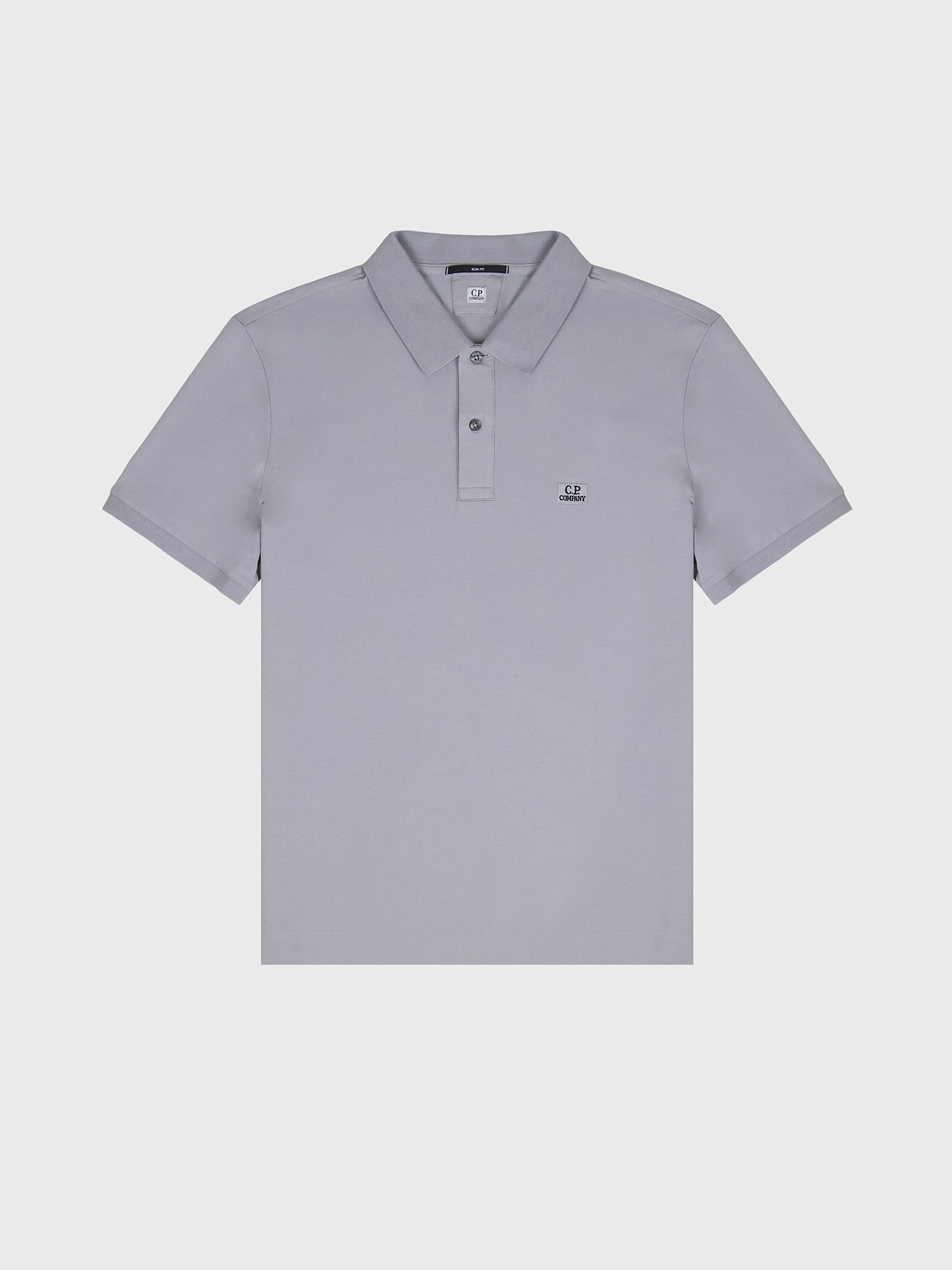 Поло C.P. Company Stretch Piquet Slim Silver Gray