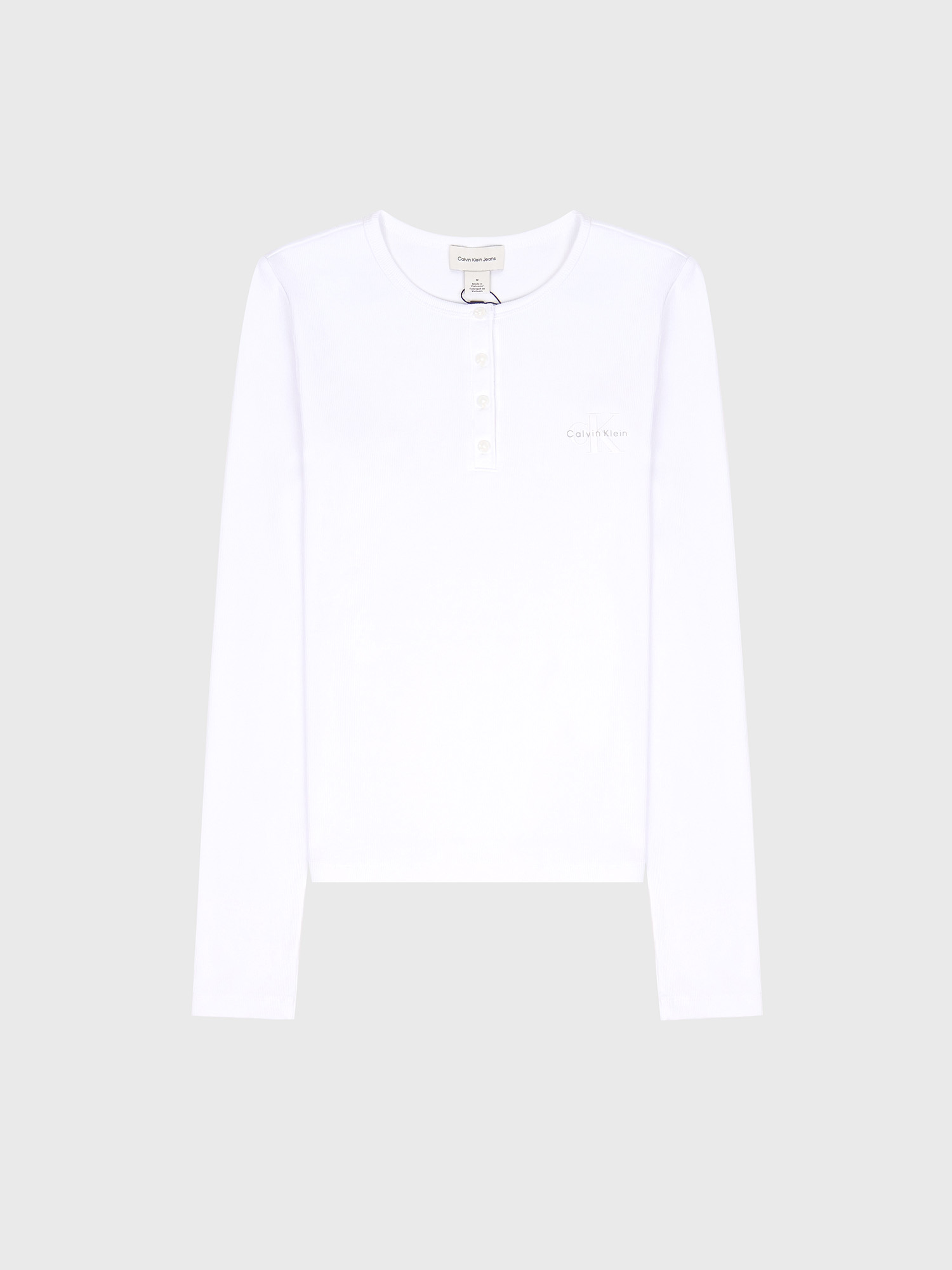 Лонгслив Calvin Klein Standard Logo Slim Brilliant White