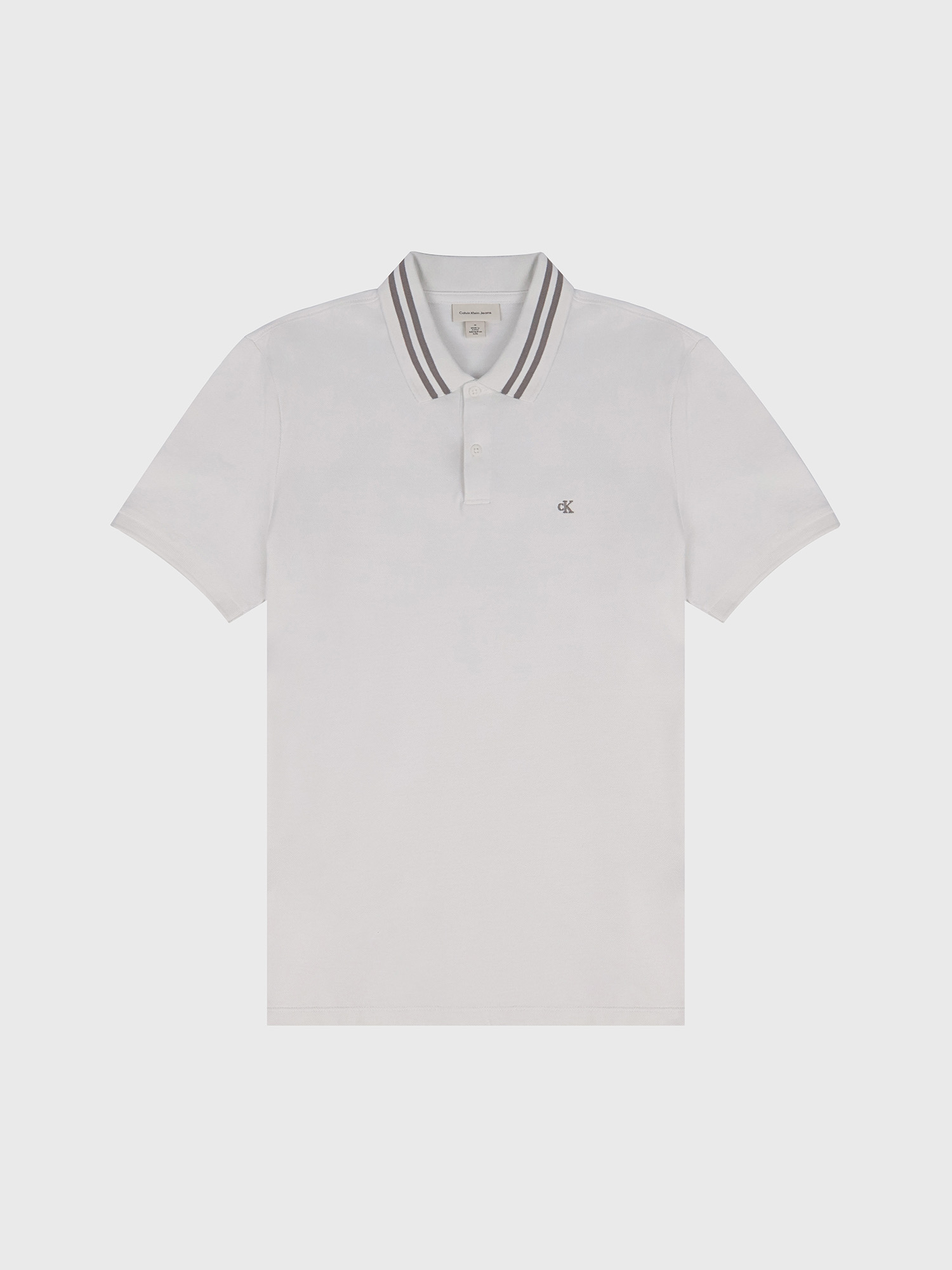 Поло Calvin Klein Monogram Pique Tipped Classic Polo Shirt Blanc De Blanc