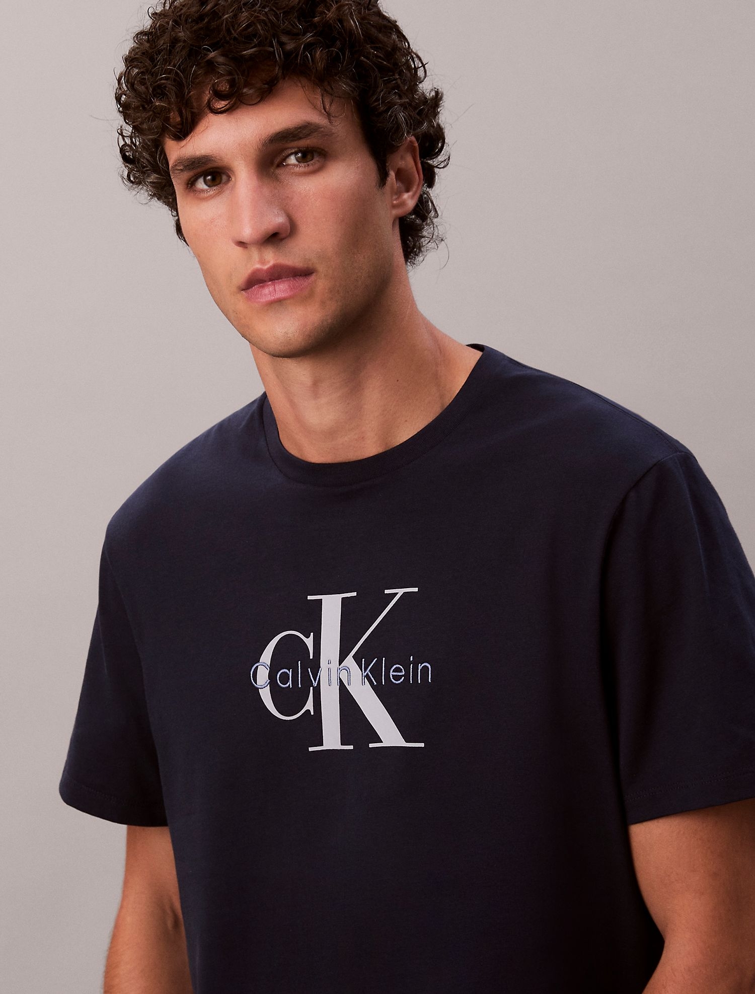 Футболка Calvin Klein Embroidered Monologo Dark Sapphire