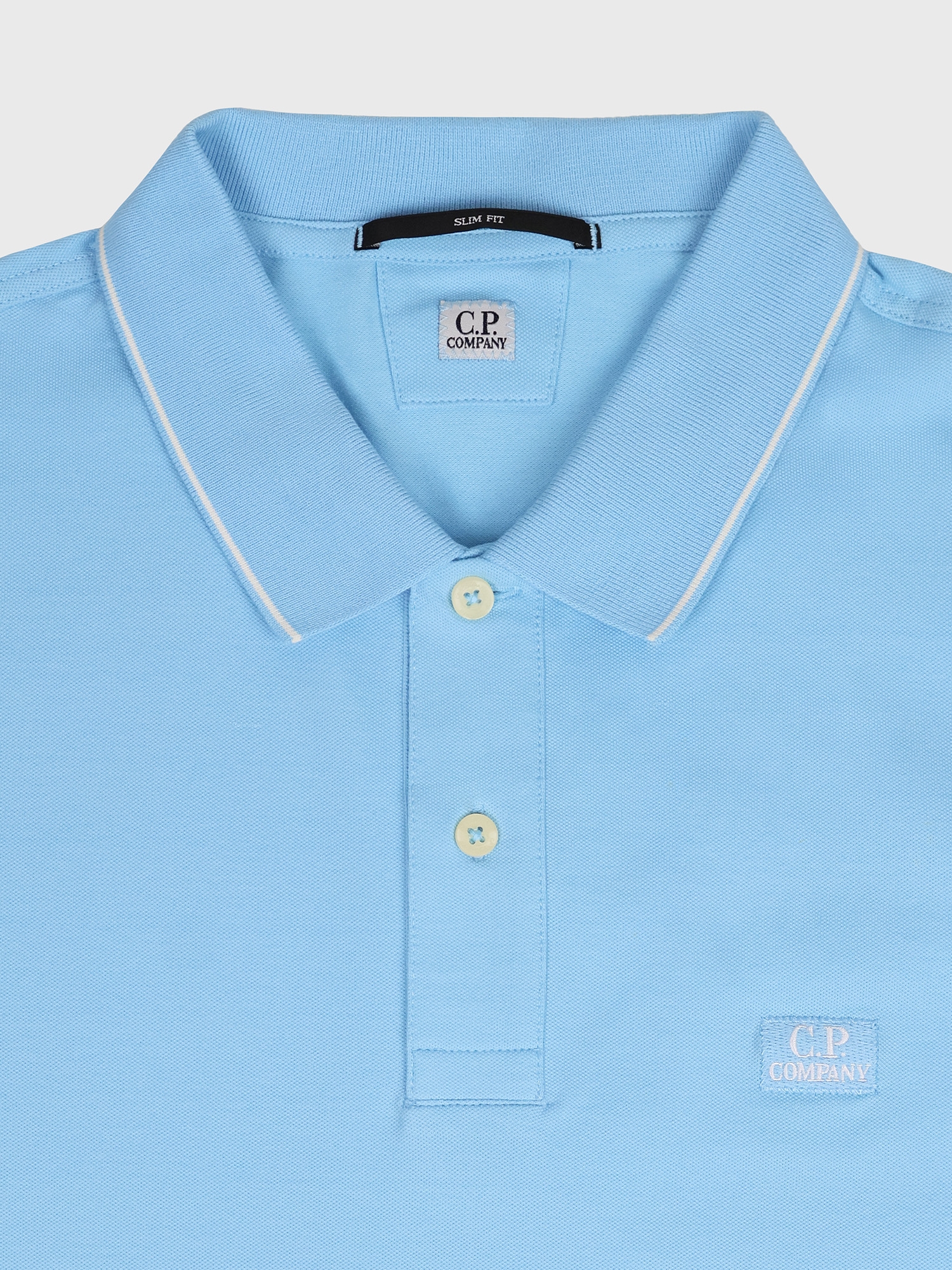 Поло C.P. Company Stretch Piquet Slim Line Light Blue