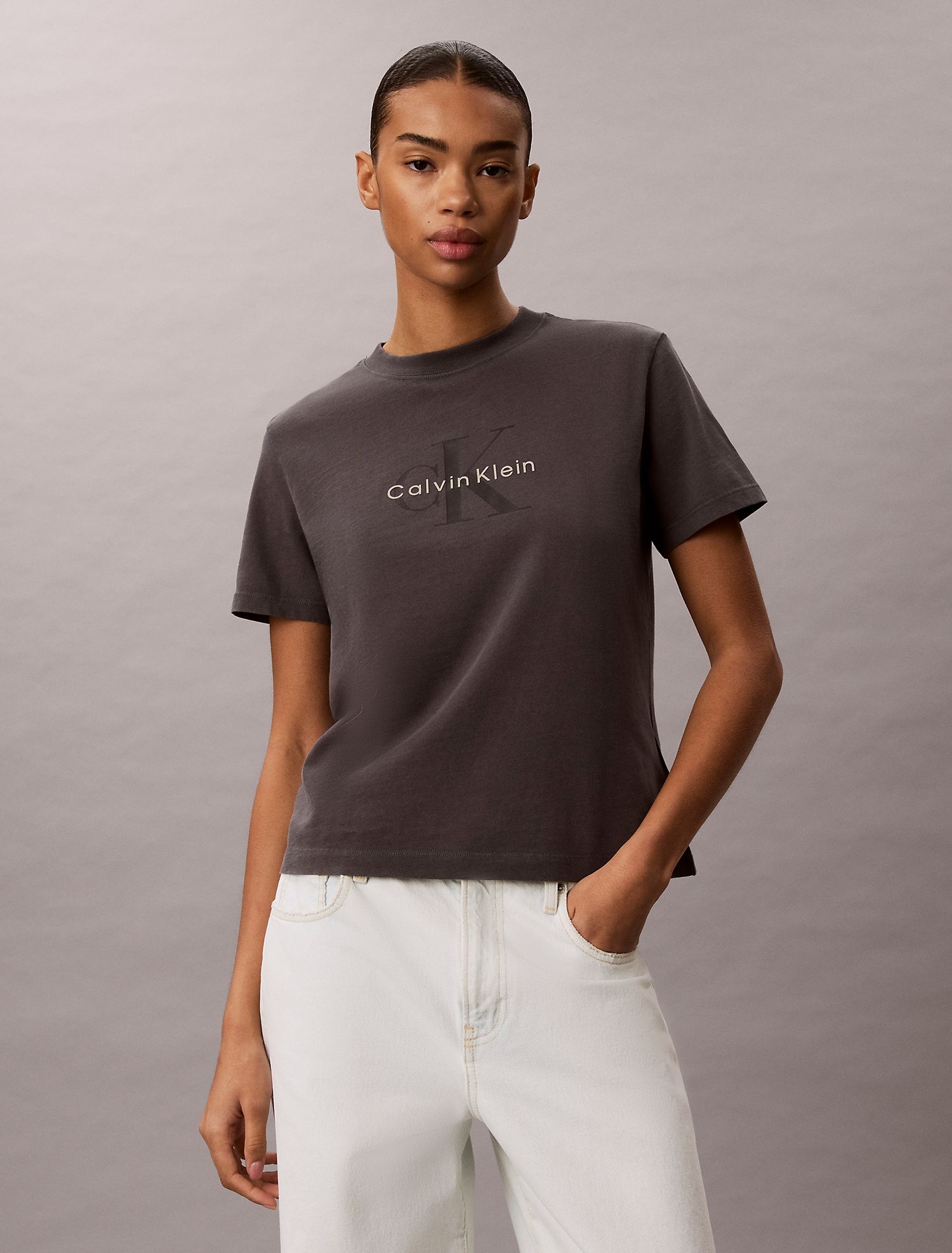 Футболка Calvin Klein Acid Wash Monologo Ebony