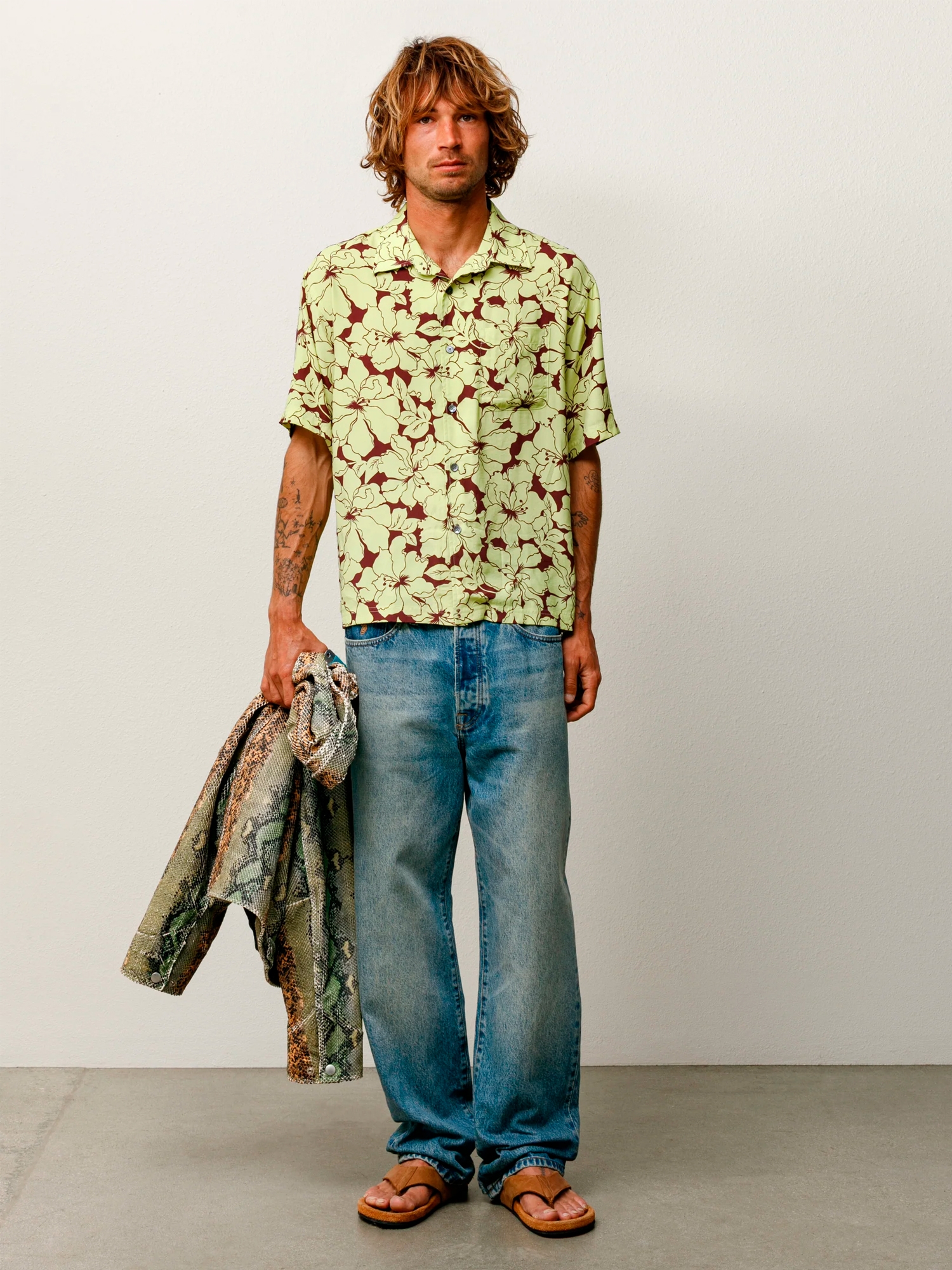 Рубашка Stussy Floral Hawaiian Lime