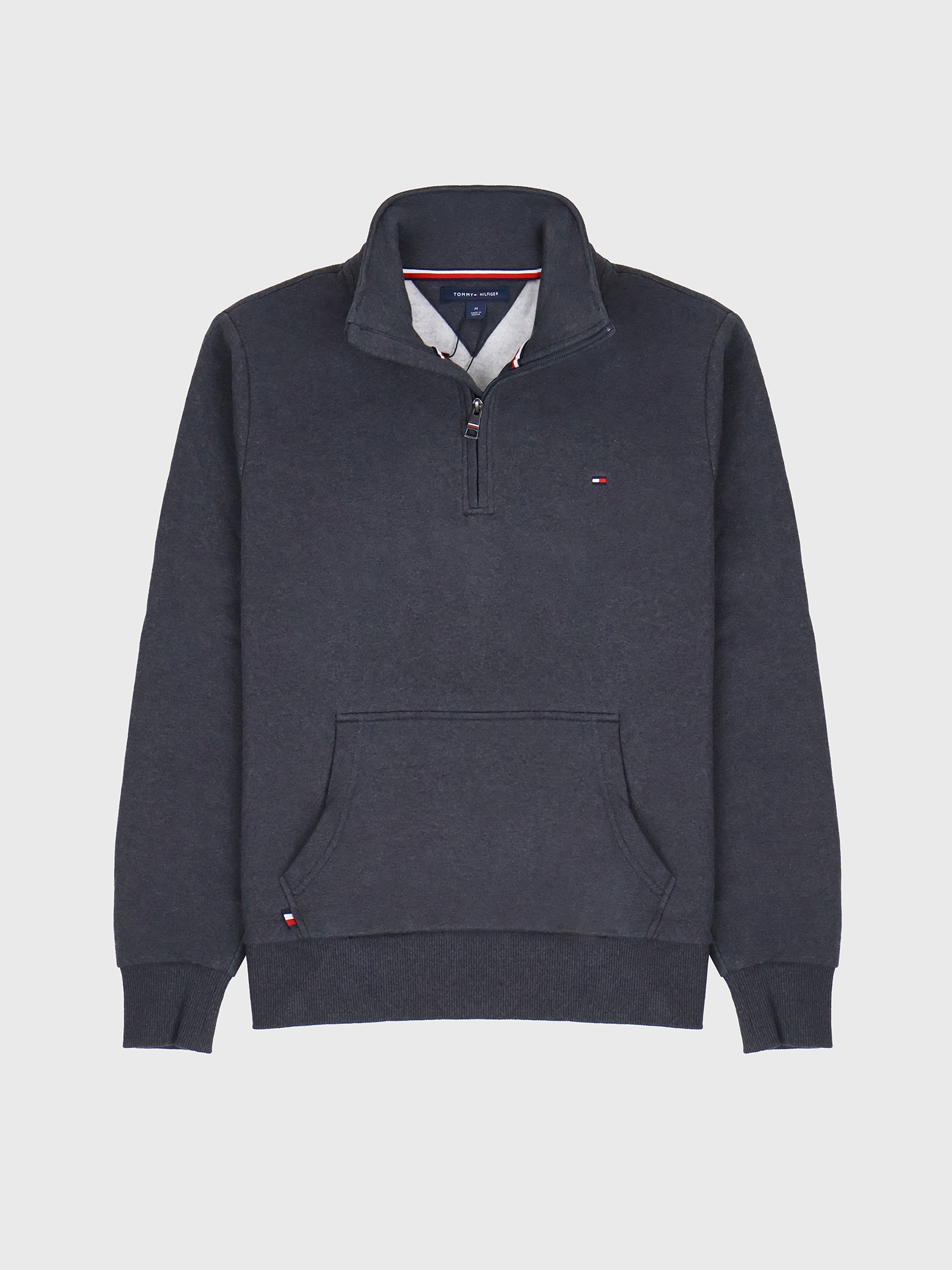 Свитшот Tommy Hilfiger Flag Logo Quater-Zip Grey Heather