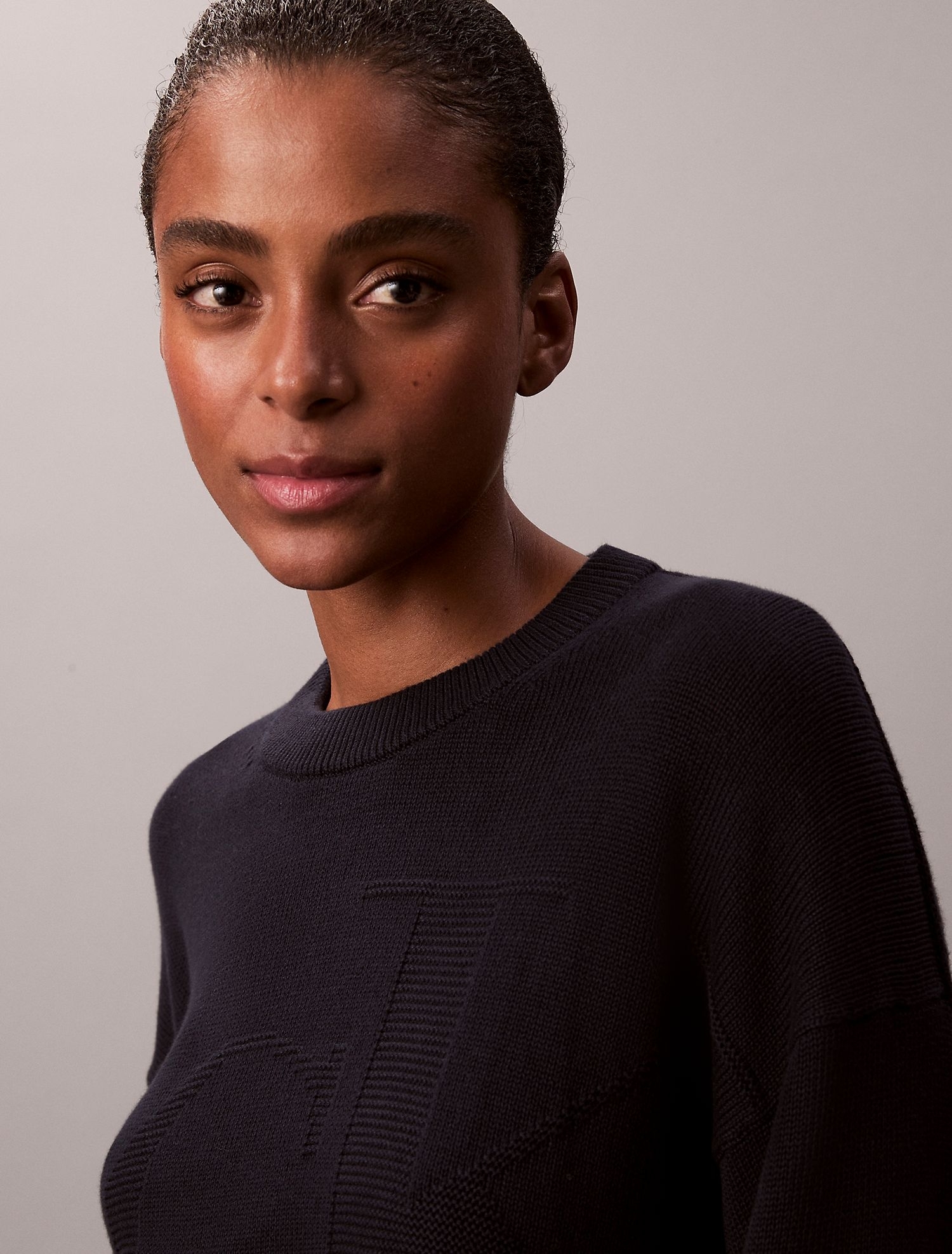 Свитер Calvin Klein Smooth Cotton Relaxed Monogram Sweater Dark Sapphire