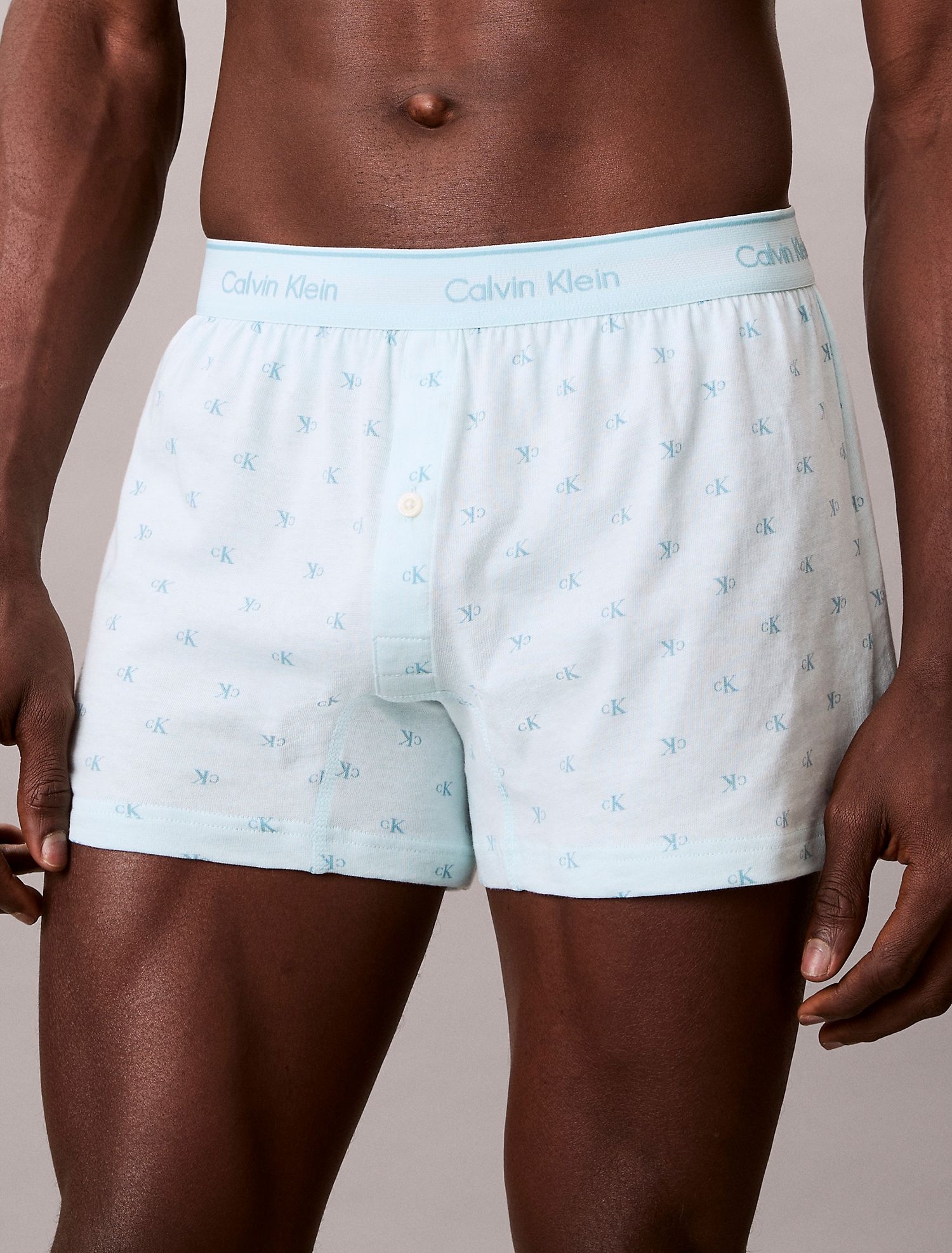 Мужские трусы боксеры Calvin Klein Cotton Classics Knit Aqua Bar Multi