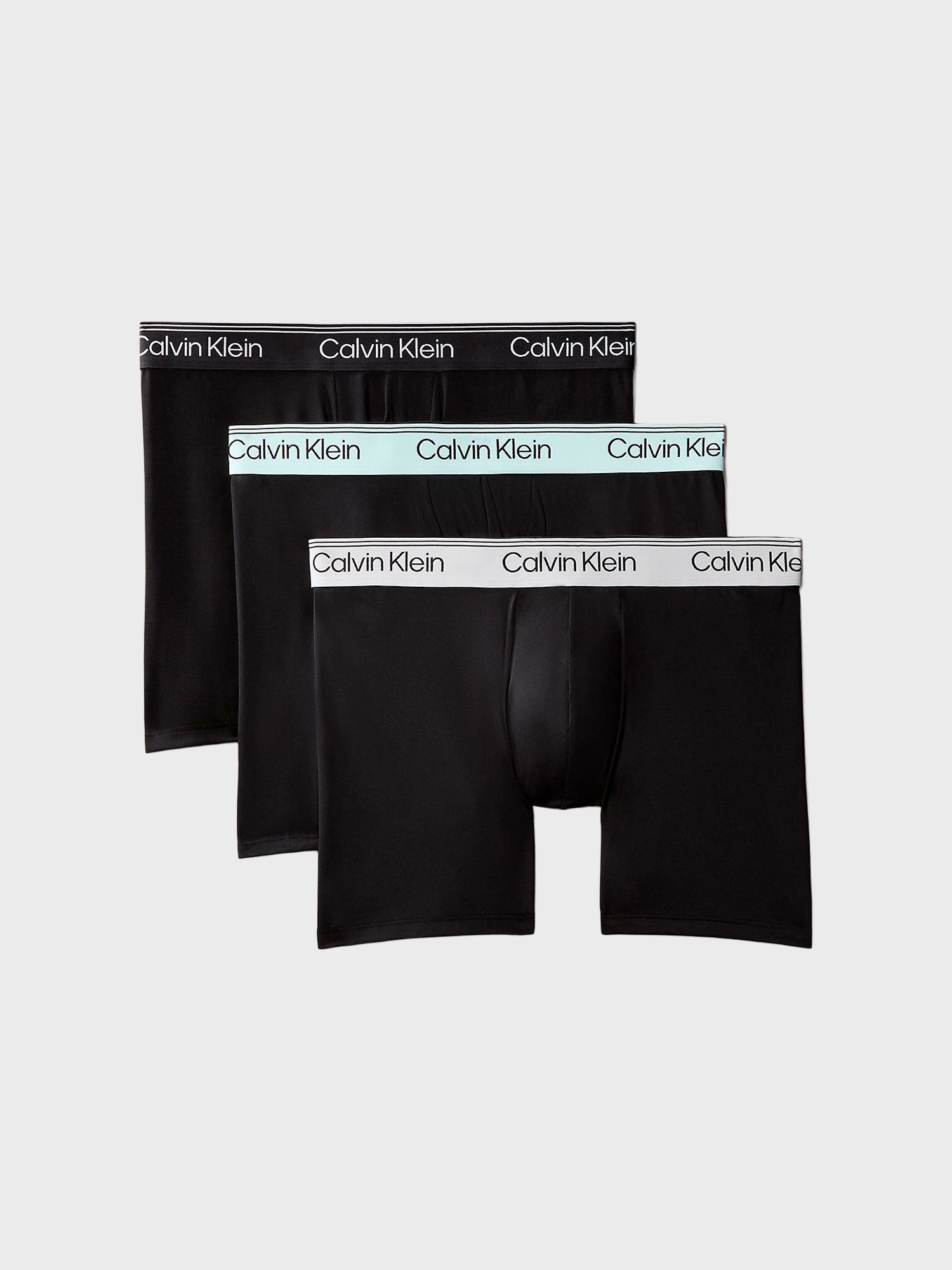 Мужские трусы боксеры-брифы Calvin Klein Microfiber Stretch Black Mint Multi