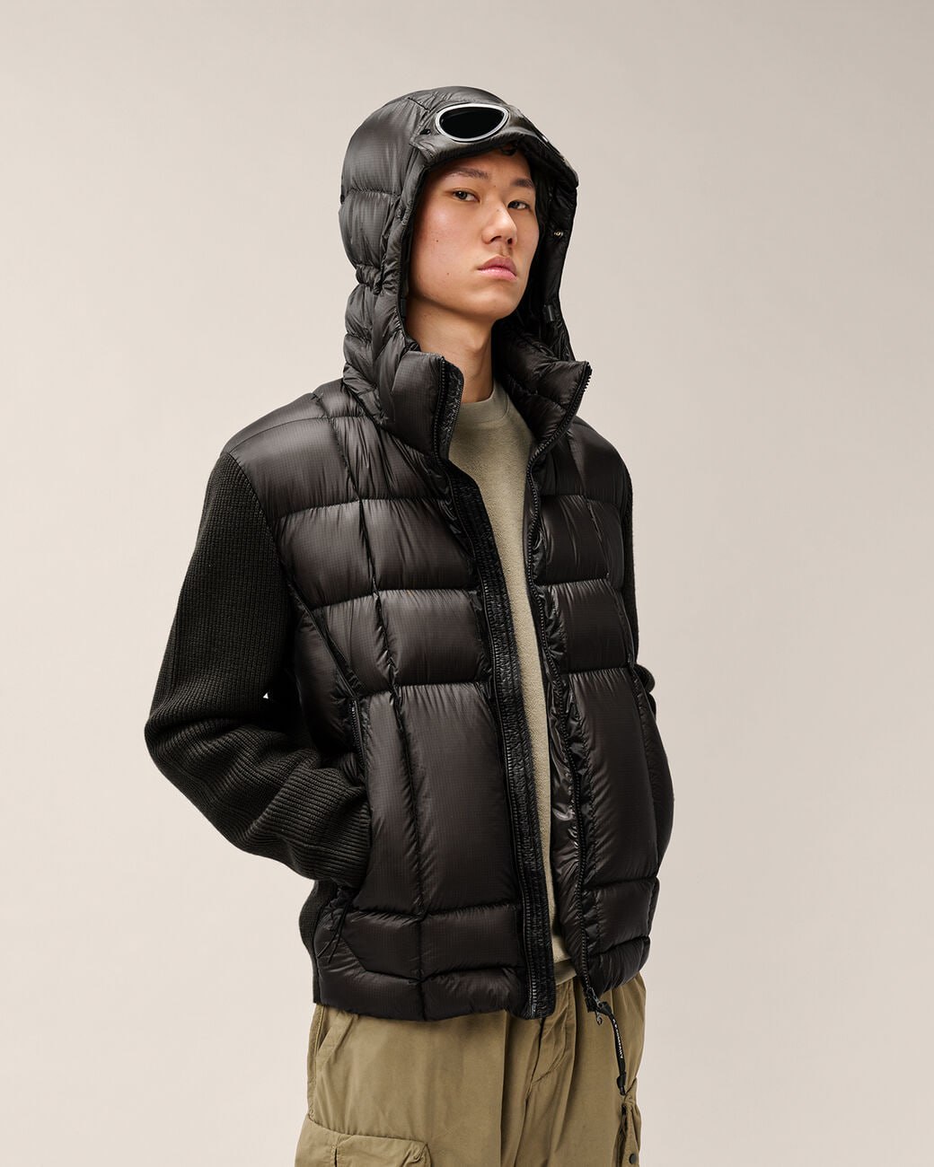Куртка C.P. Company Extra Fine Merino Wool Mixed Google Sweater Black