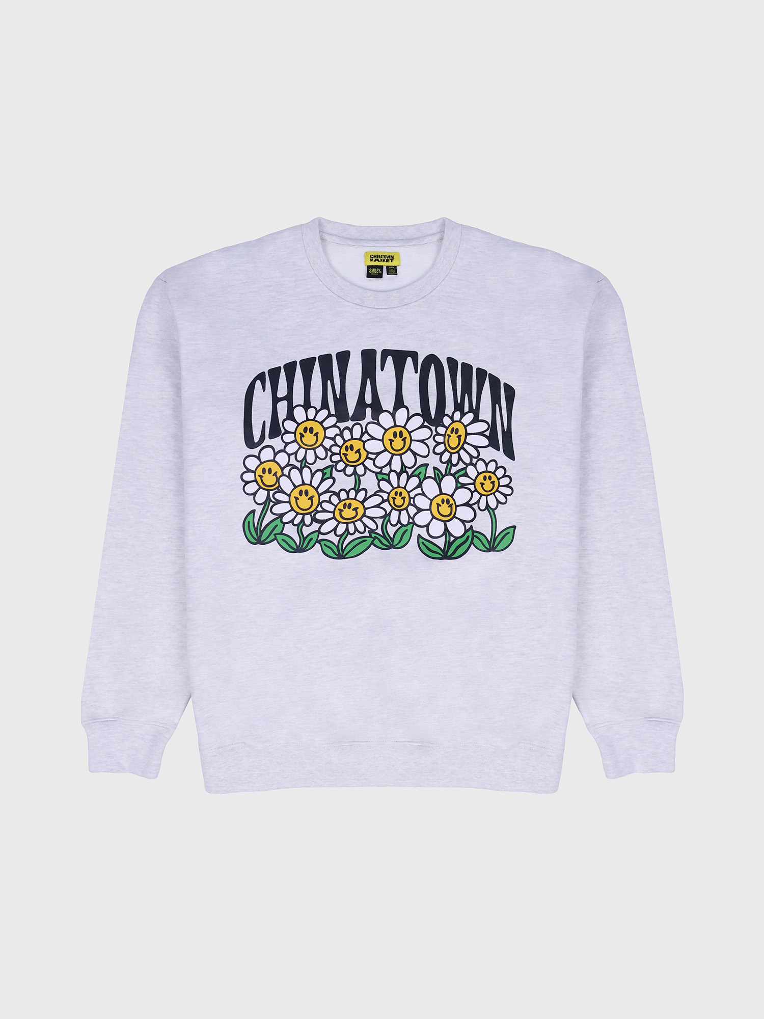 Свитшот ChinaTown Market Smiley Flower Power Ash
