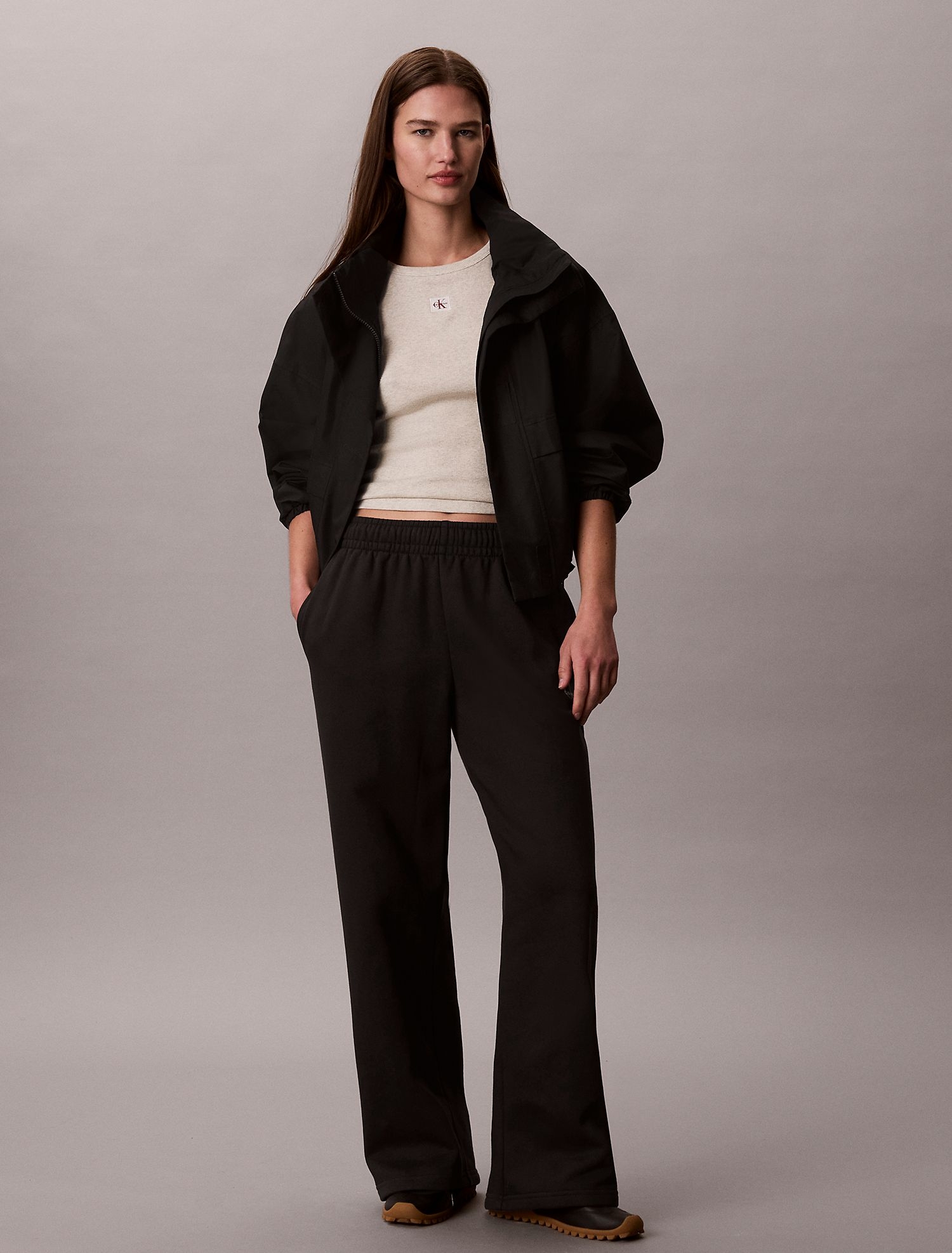 Брюки Calvin Klein Monologo Fleece Wide Leg Black