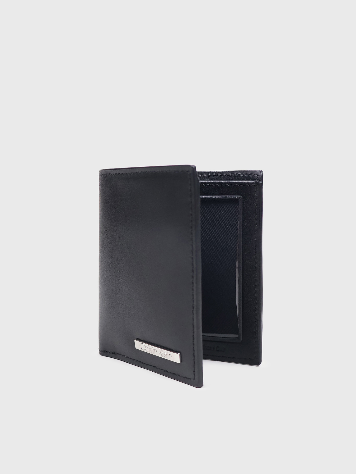 Кошелек Calvin Klein Leather Logo Plaque Slim Bifold Wallet Black