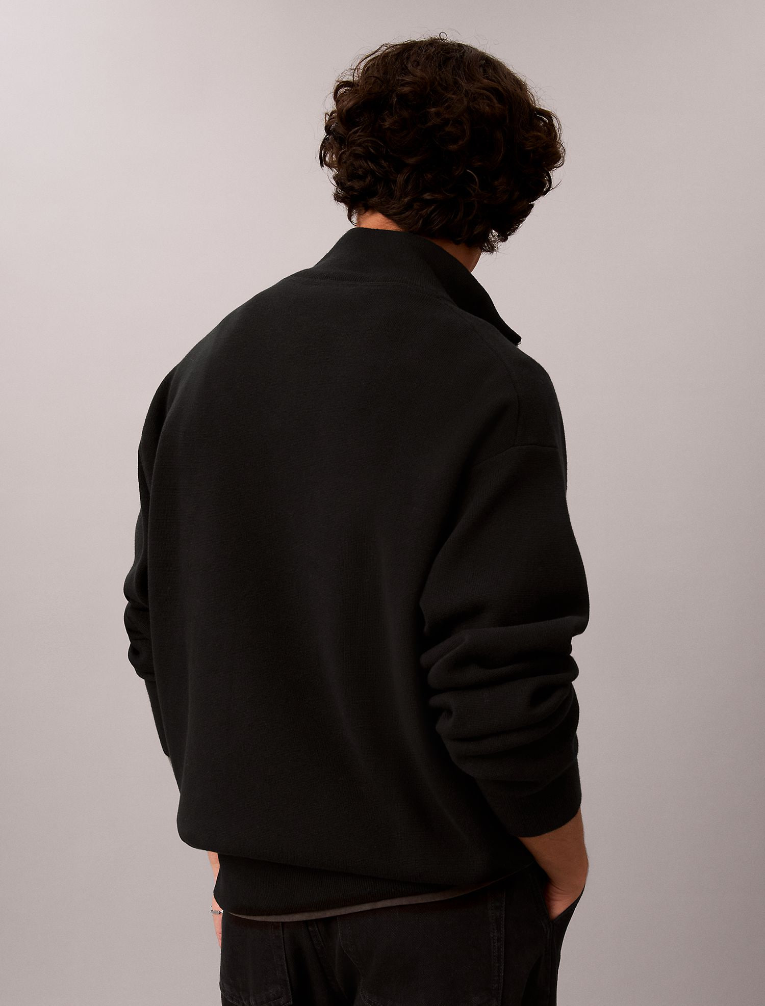 Свитер Calvin Klein Smooth Cotton Quarter Zip Black