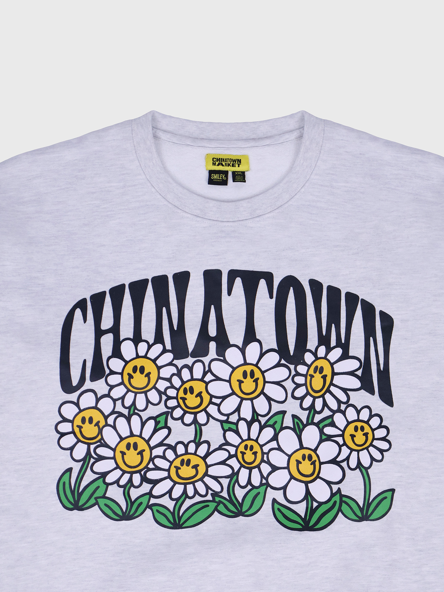 Свитшот ChinaTown Market Smiley Flower Power Ash