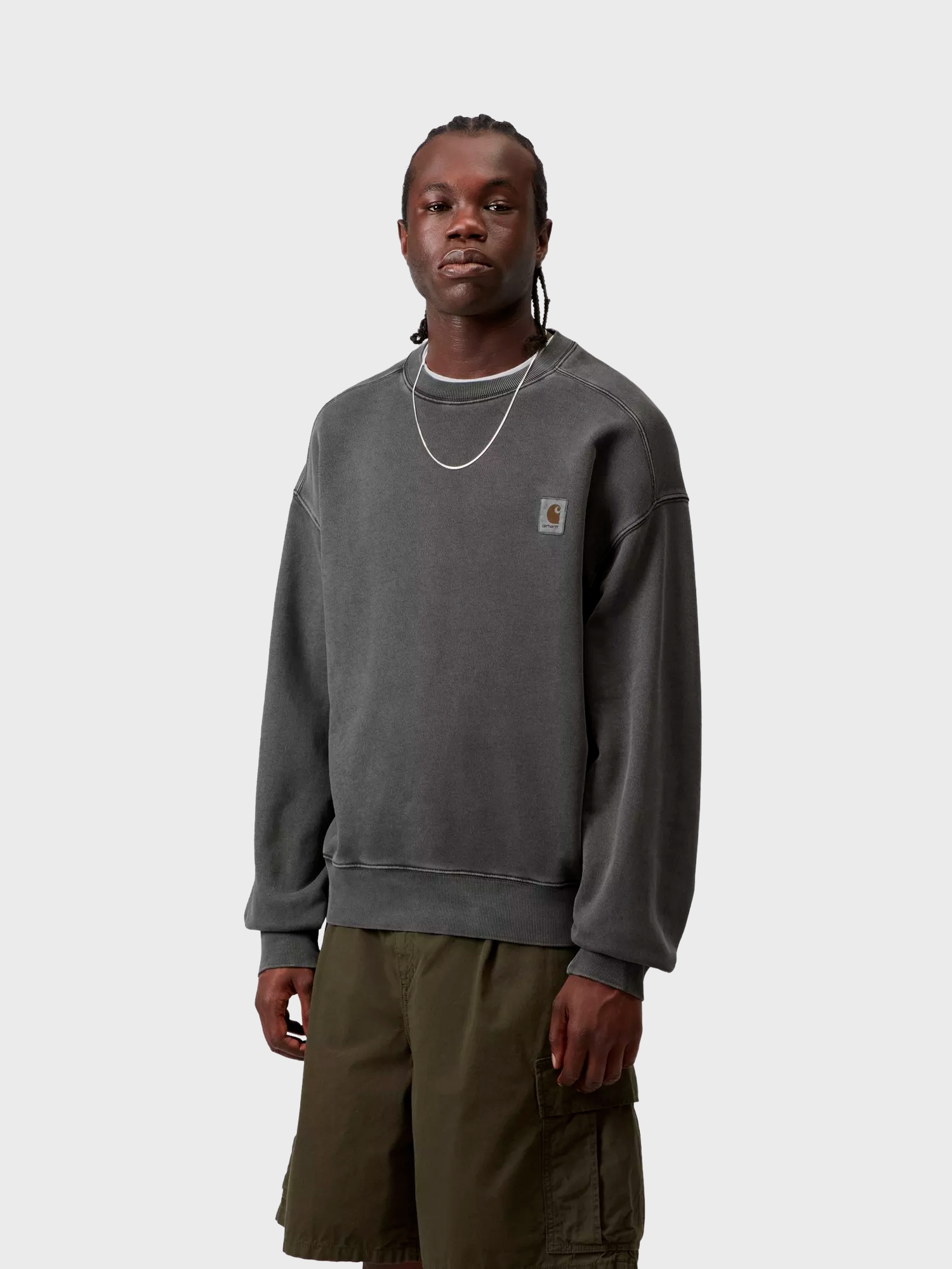 Свитшот Carhartt WIP Nelson Black, Garment dyed