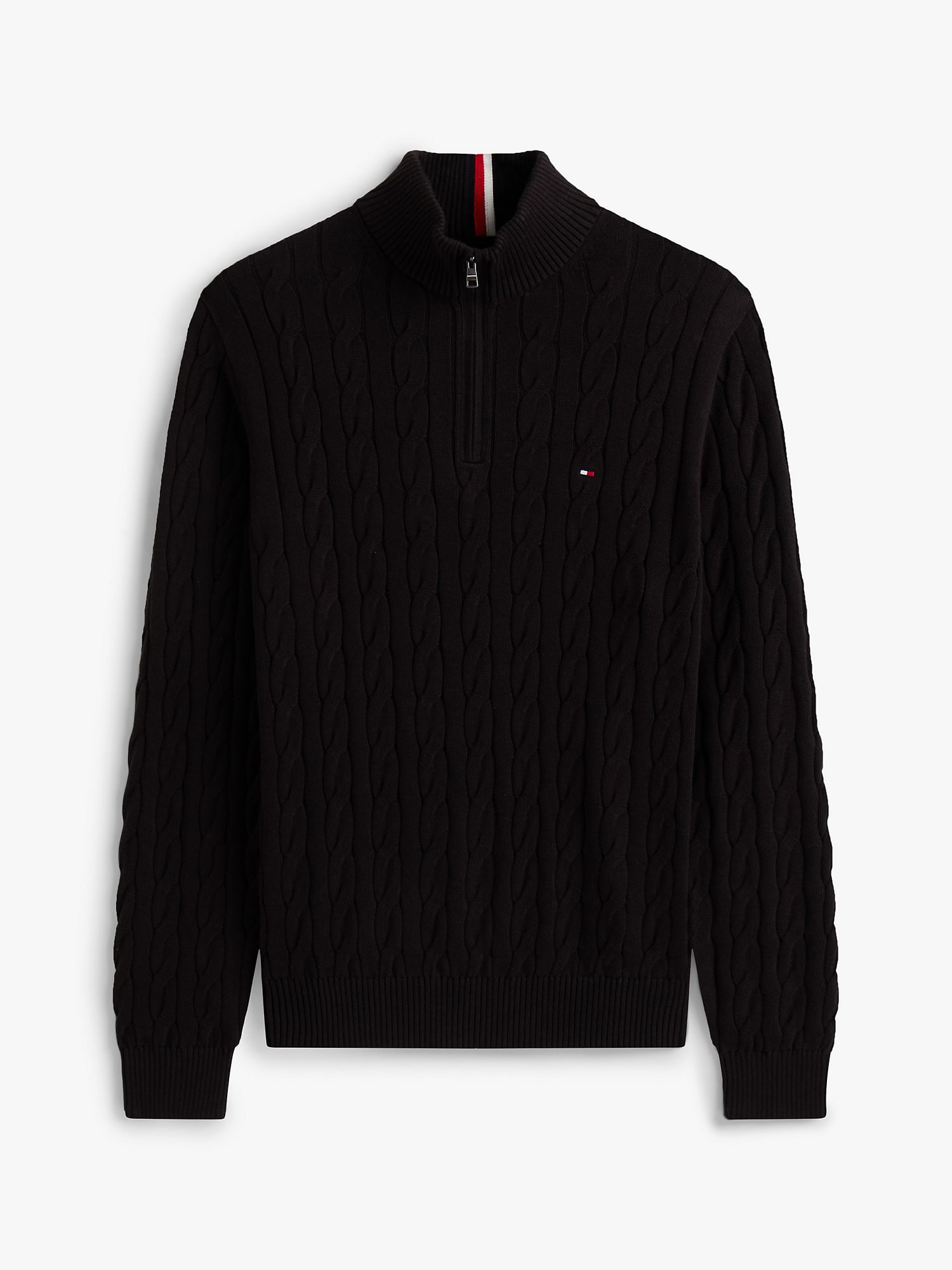 Свитер Tommy Hilfiger Cable Knit Quarter-Zip Sweater Black