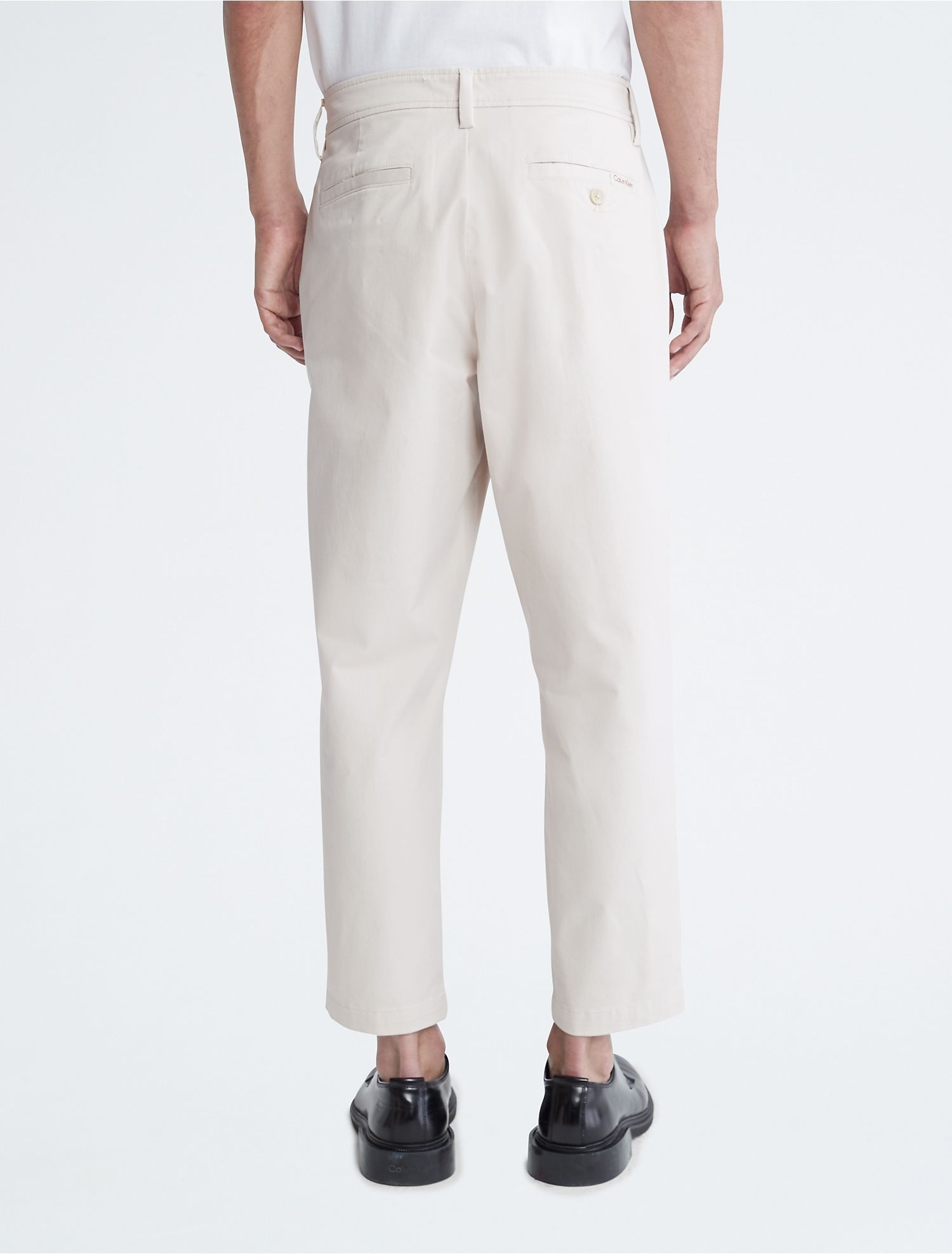 Брюки Calvin Klein Tapered Leg Cropped Chinos Chalk