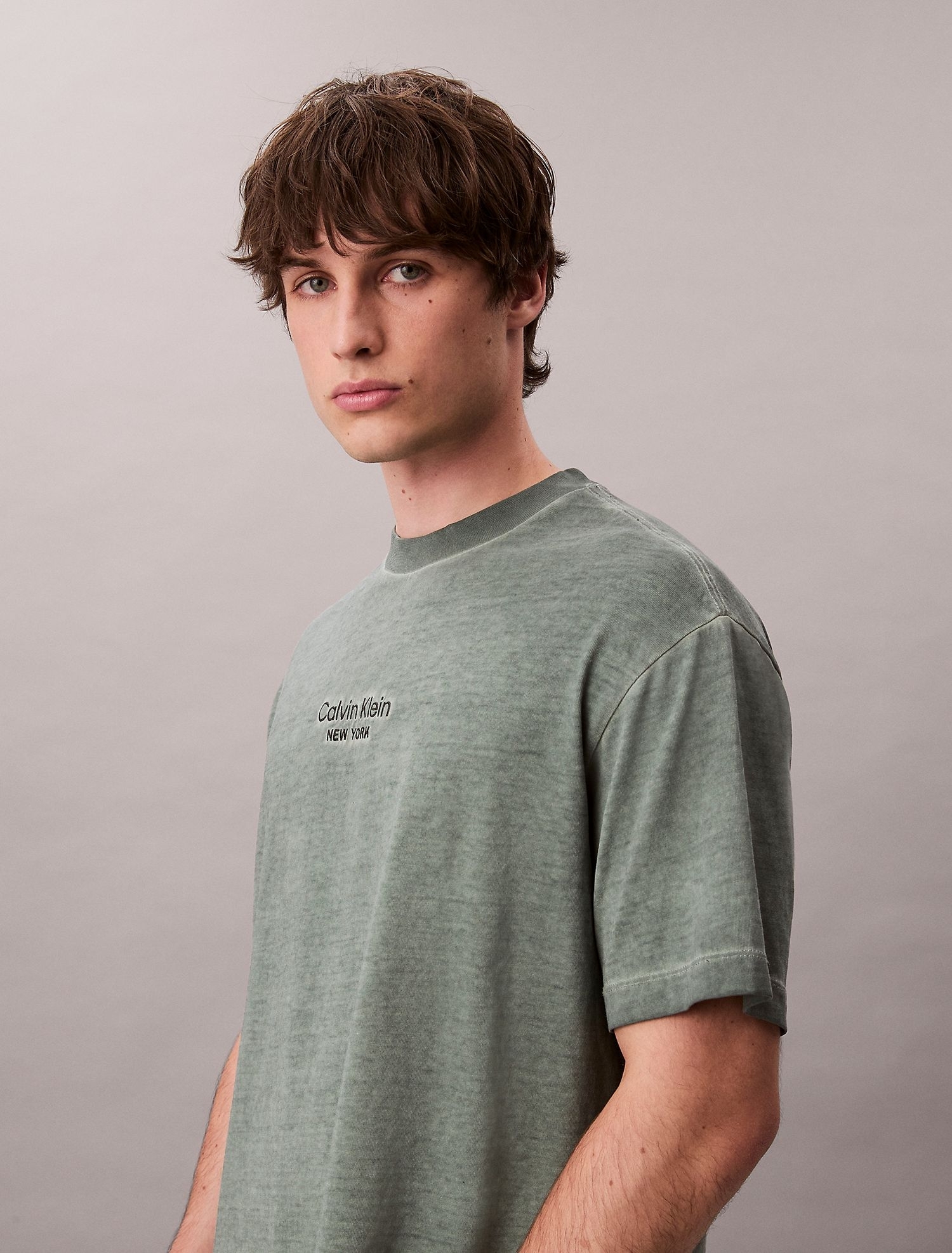 Футболка Calvin Klein Faded Dye Logo Graphic Classic Tender Greens