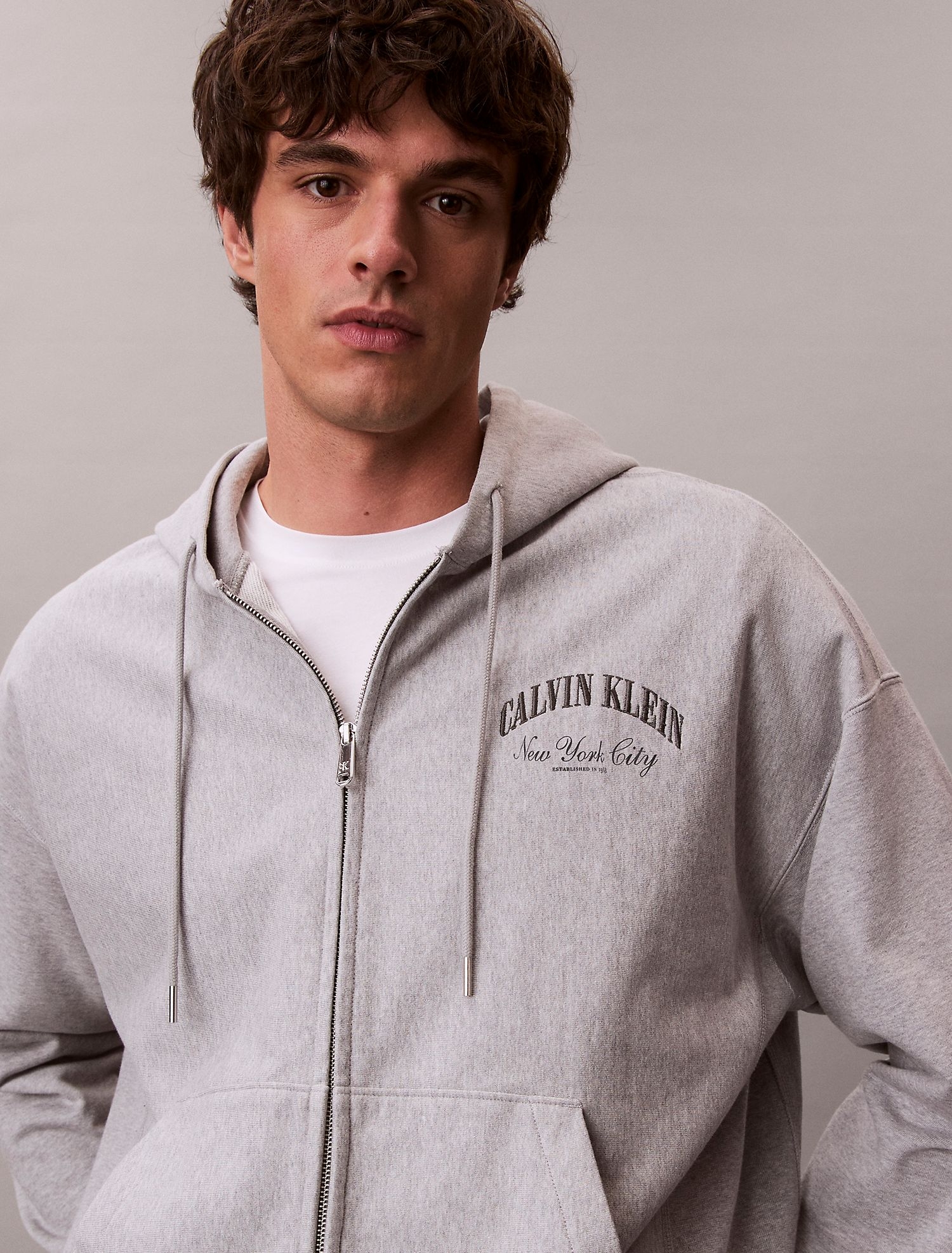 Худи на молнии Calvin Klein Heritage Classic Terry Grey Heather