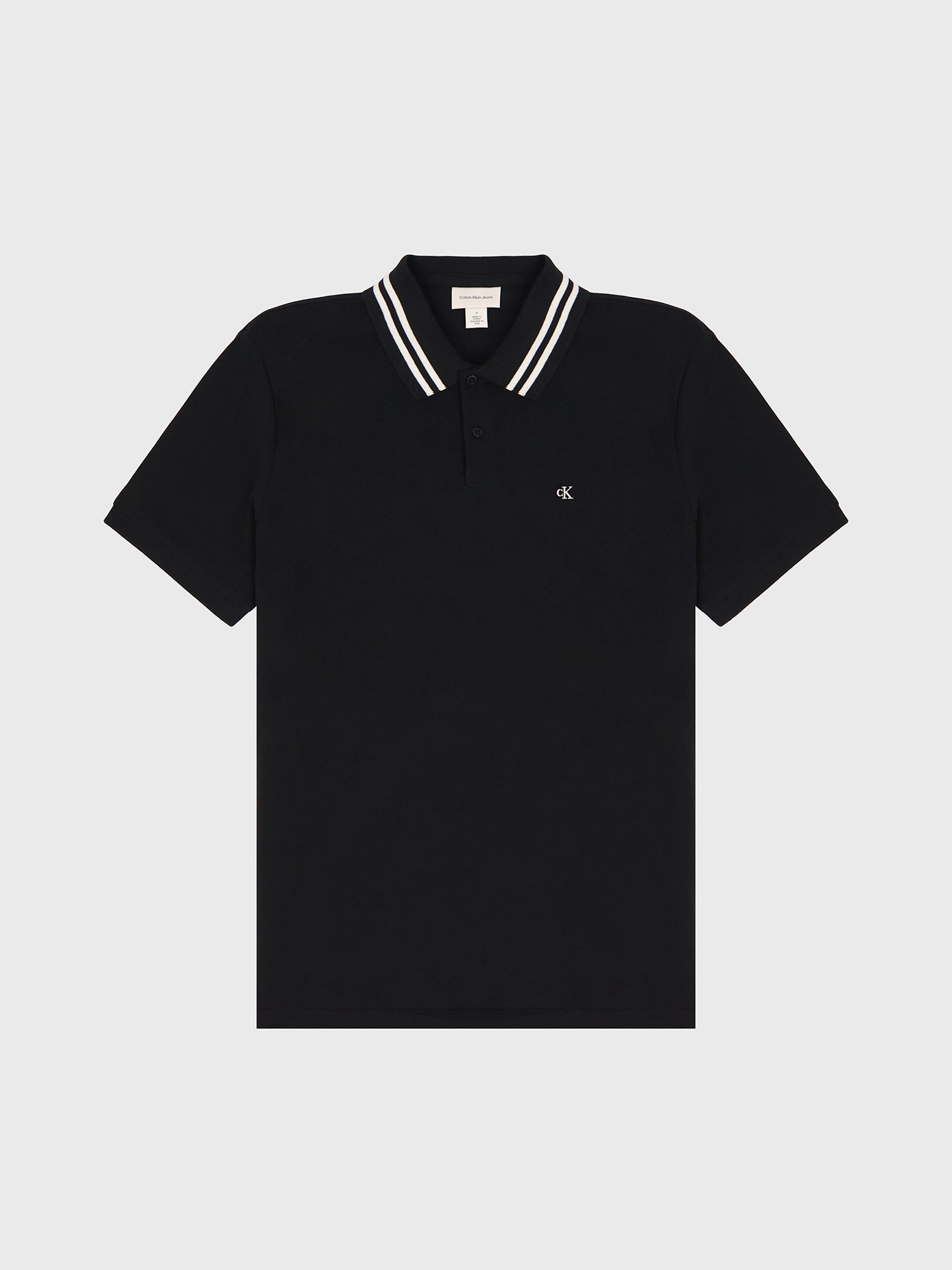 Поло Calvin Klein Monogram Pique Tipped Classic Polo Shirt Black