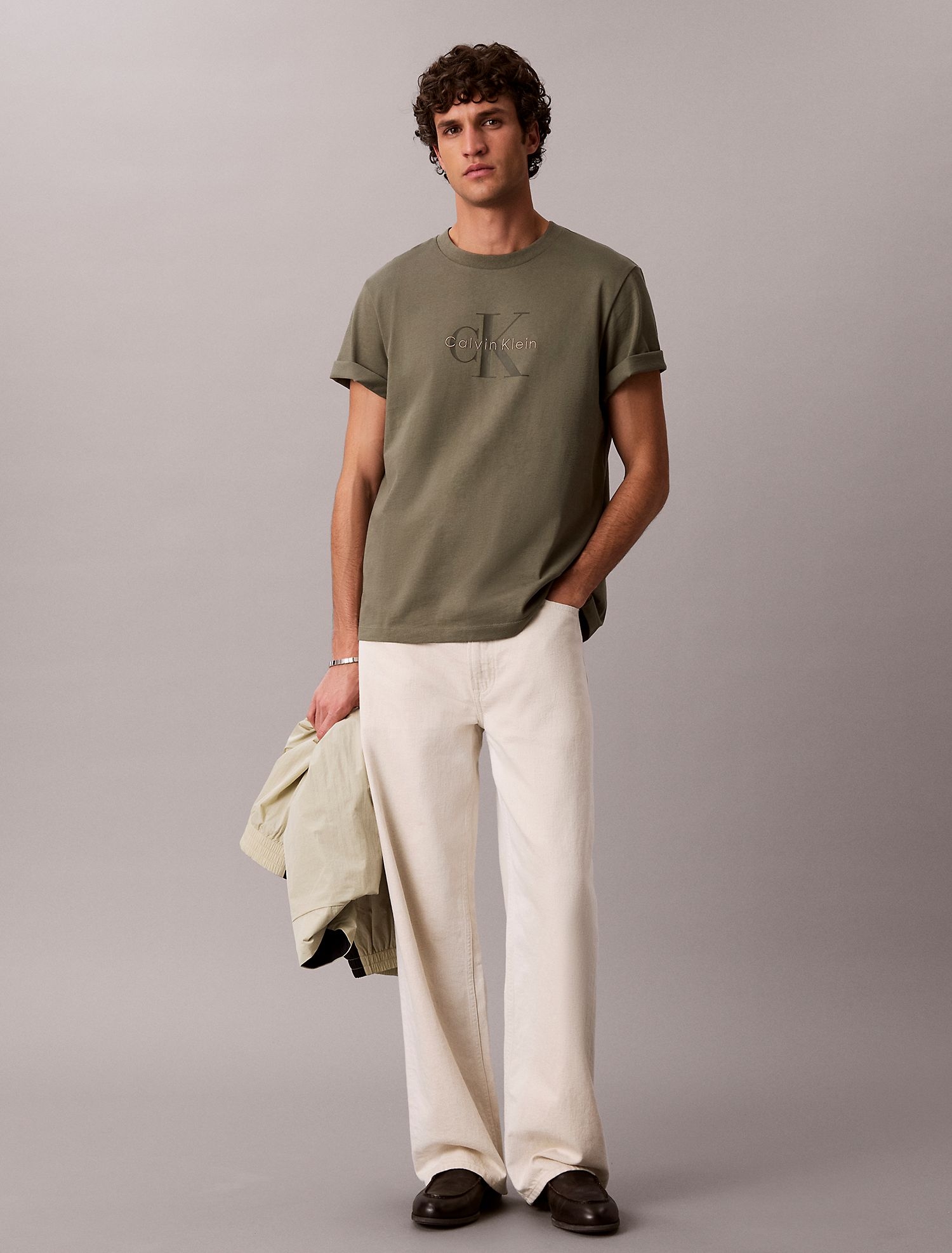 Футболка Calvin Klein Embroidered Monologo Dusty Olive