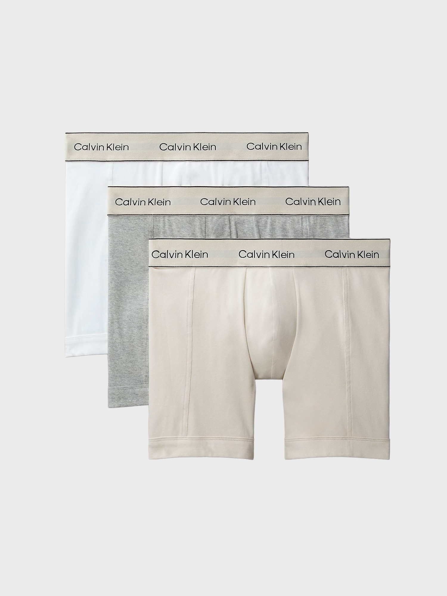 Мужские трусы боксеры-брифы Calvin Klein Heritage Cotton Stretch Oyster Gray Multi