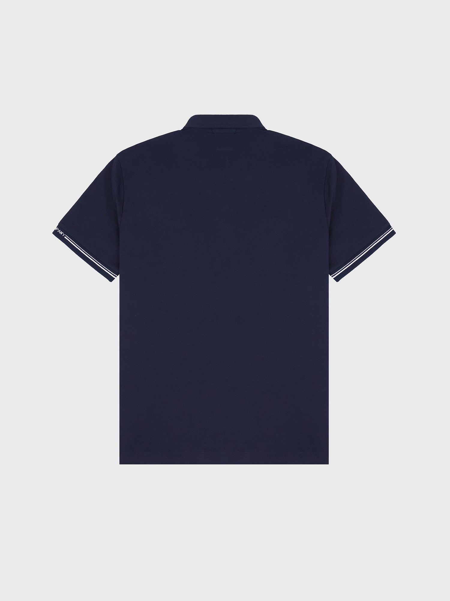 Поло C.P. Company Stretch Piquet Ribbed Sleeve Cuffs Navy
