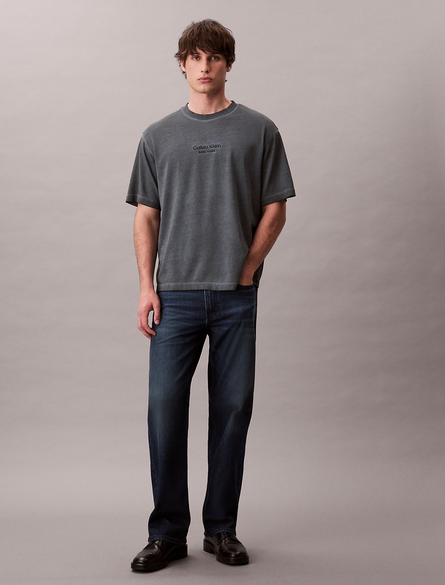 Футболка Calvin Klein Faded Dye Logo Graphic Classic Stormy Weather