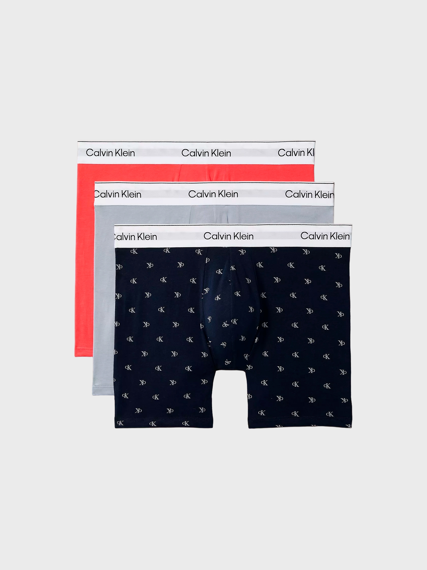 Мужские трусы боксеры-брифы Calvin Klein Icon Cotton Stretch Misty Grey Multi