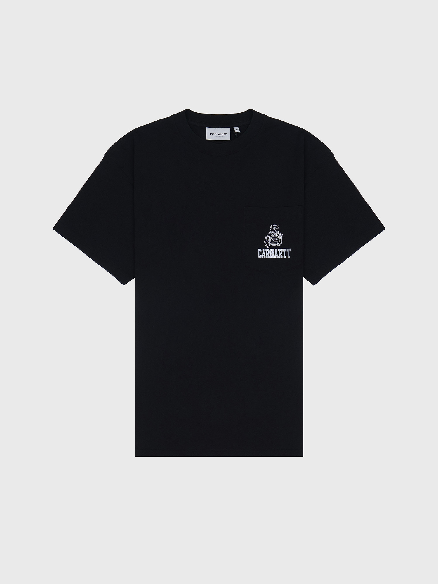 Футболка Carhartt WIP Pond Corps Pocket Black Heavy stone wash