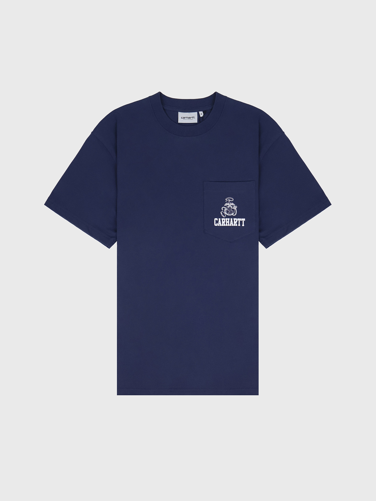 Футболка Carhartt WIP Pond Corps Pocket Blue Heavy stone wash