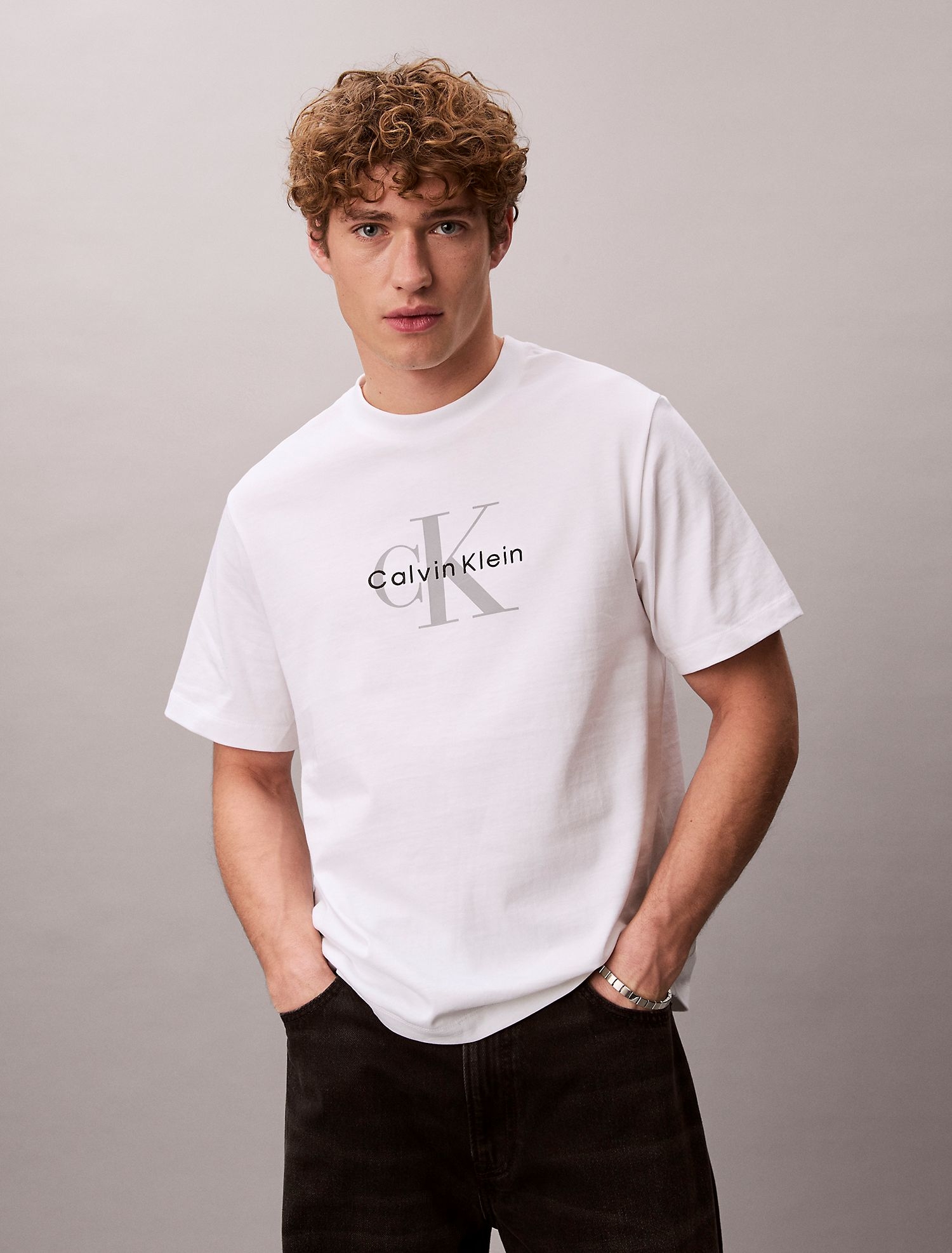 Футболка Calvin Klein Embroidered Monologo Brilliant White