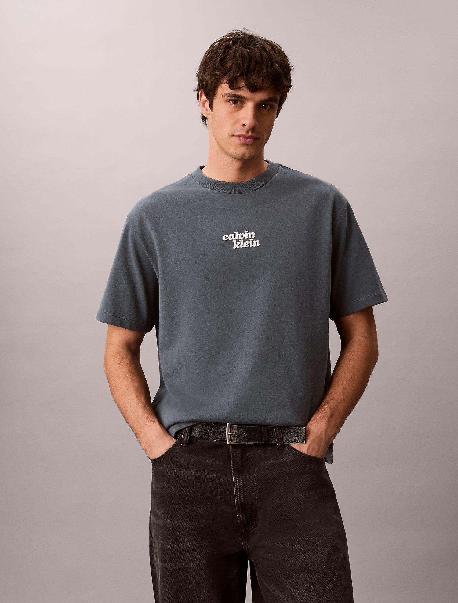Футболка Calvin Klein Embroidered 1989 Logo Graphic Relaxed Dark Slate