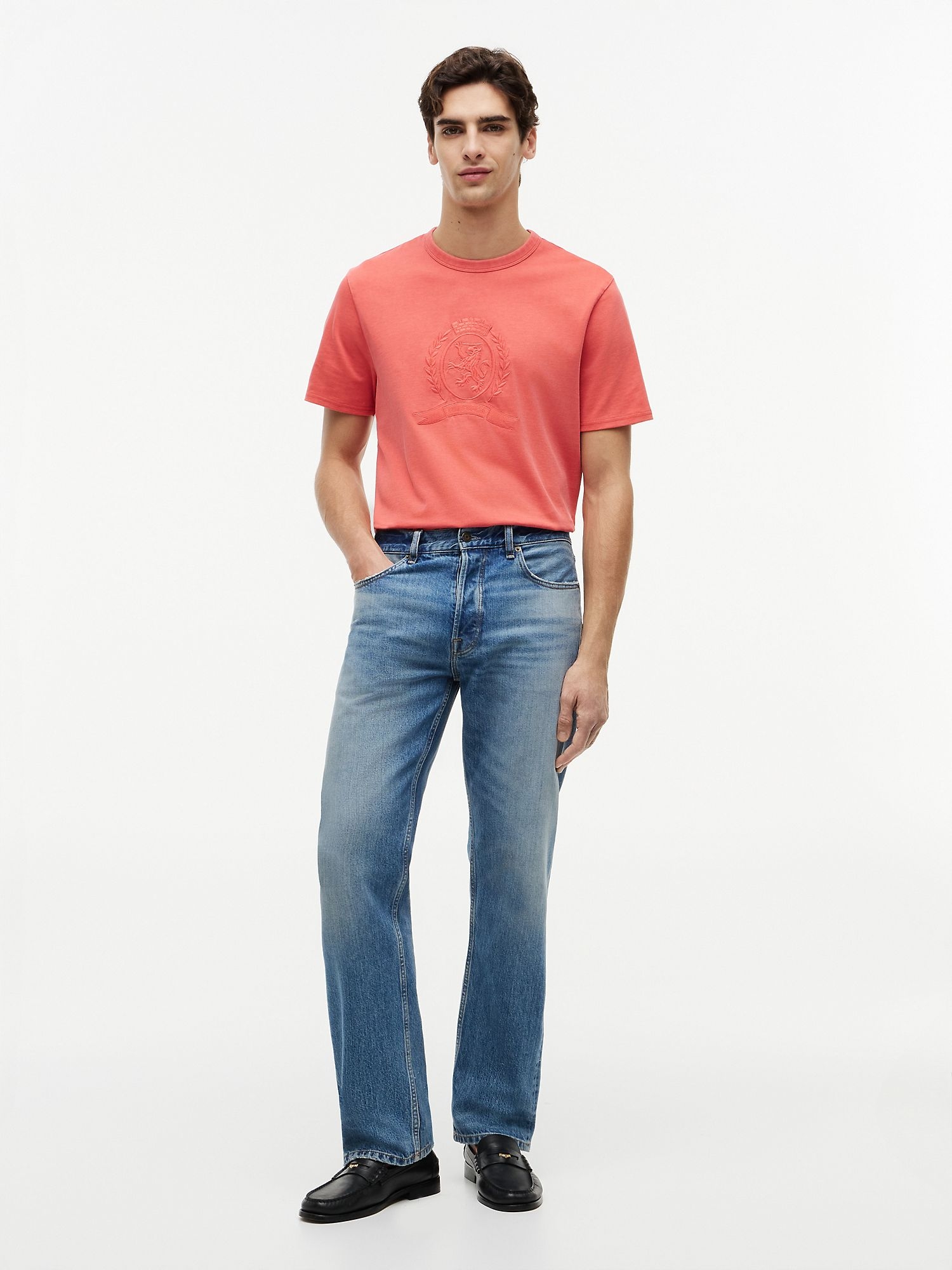 Футболка Tommy Hilfiger Laurel Leaf Logo Garment-Dyed Coral