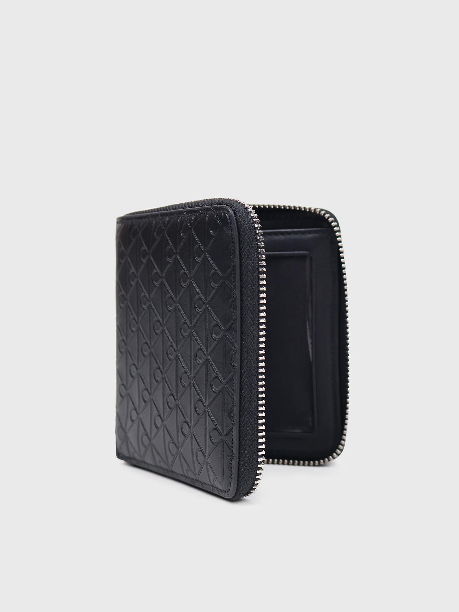 Кошелек Calvin Klein Embossed Allover Emblem Logo Zip Wallet Black
