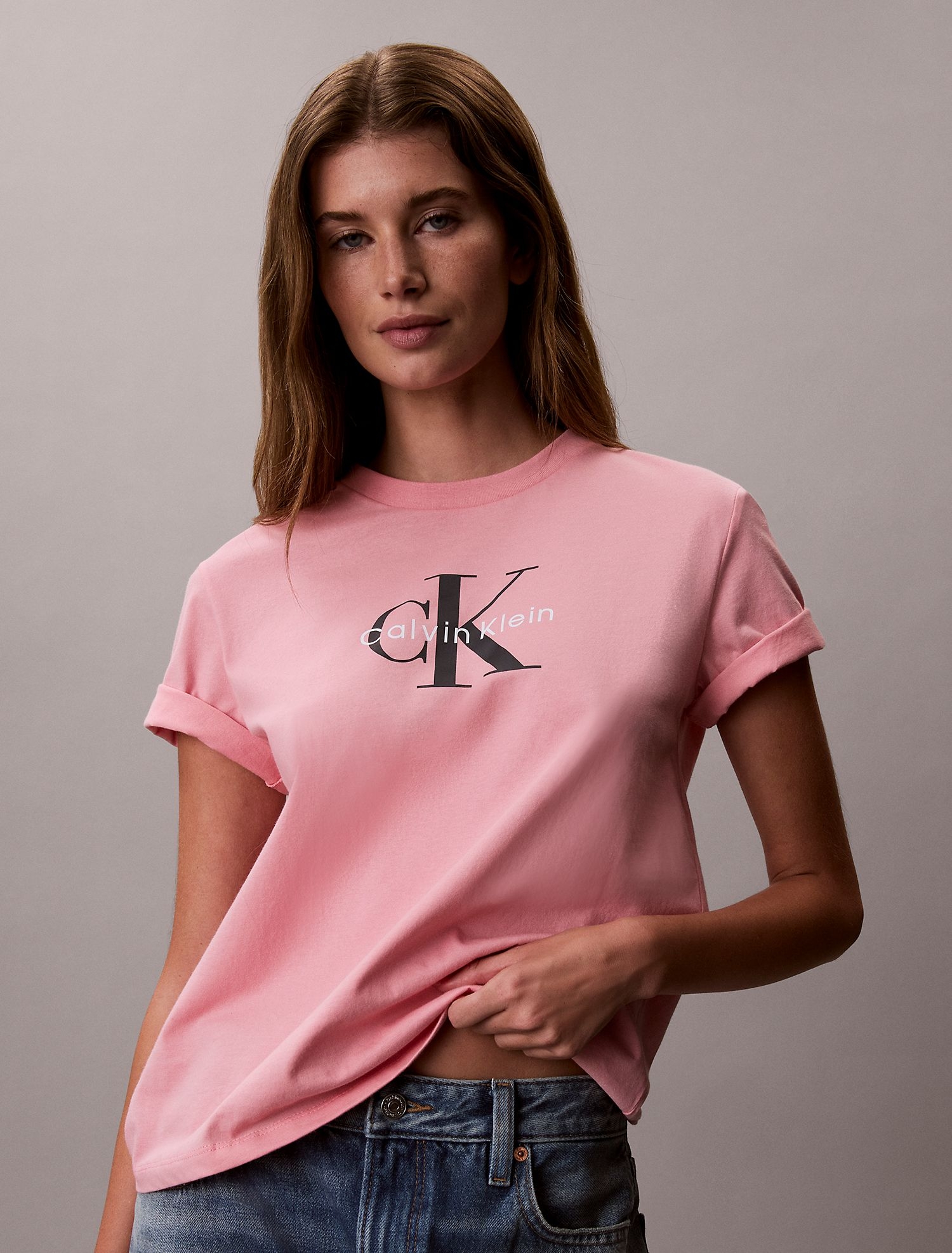 Футболка Calvin Klein Monologo Tee Soft Berry