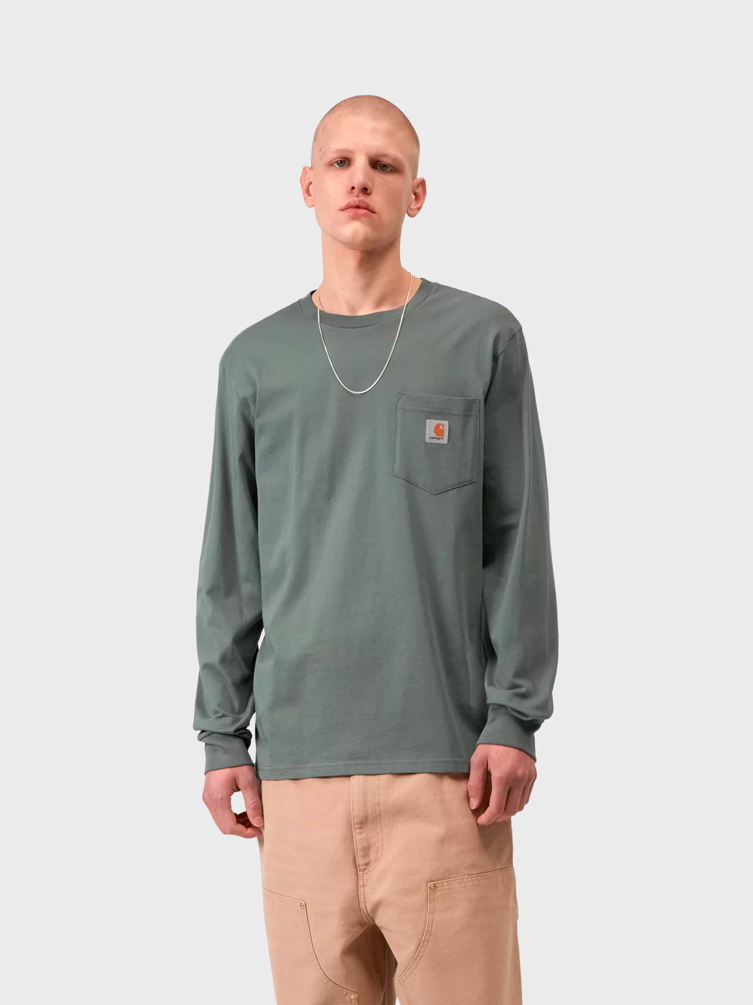 Лонгслив Carhartt WIP Pocket Velvet Green