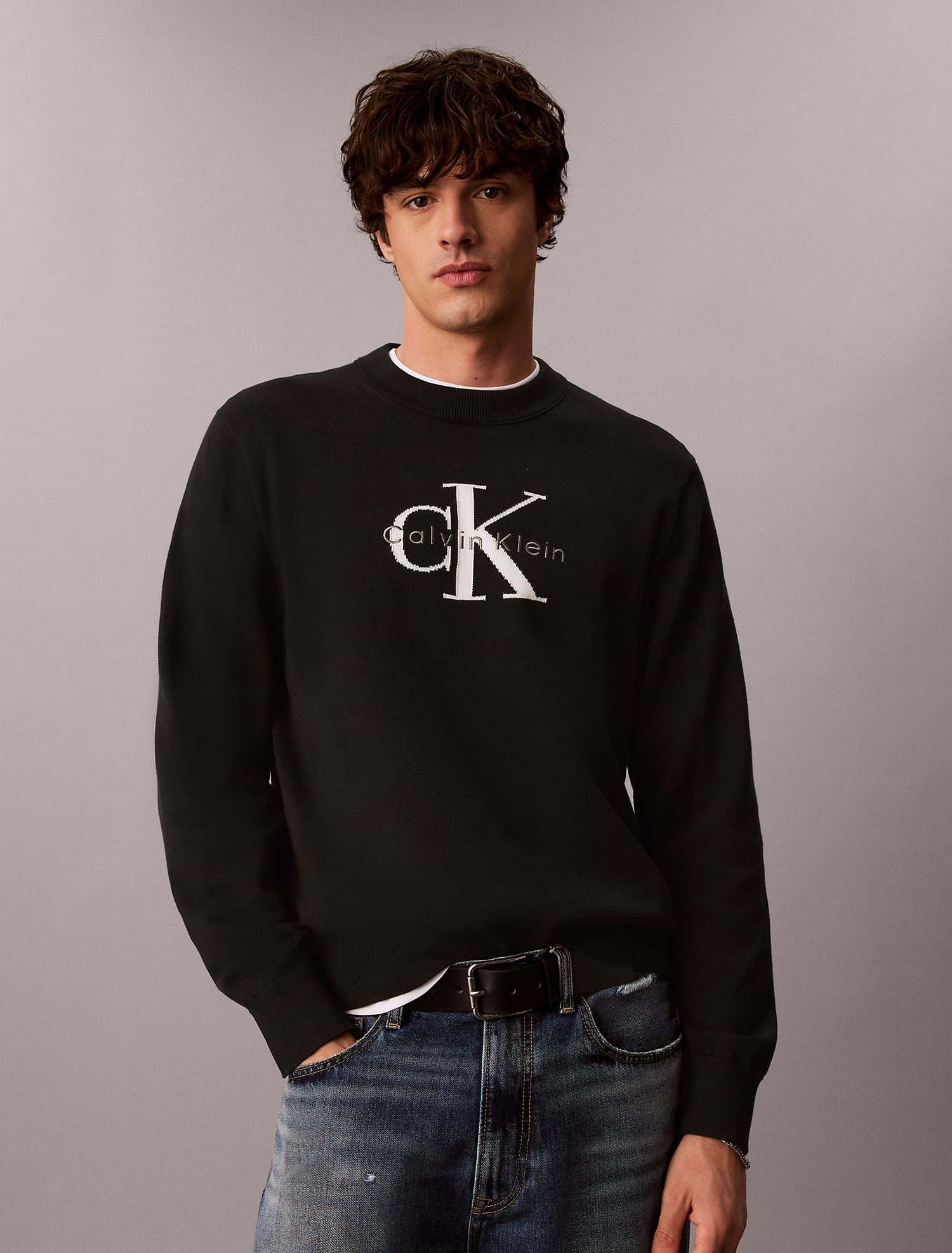 Свитер Calvin Klein Cotton Monologo Graphic Relaxed Black
