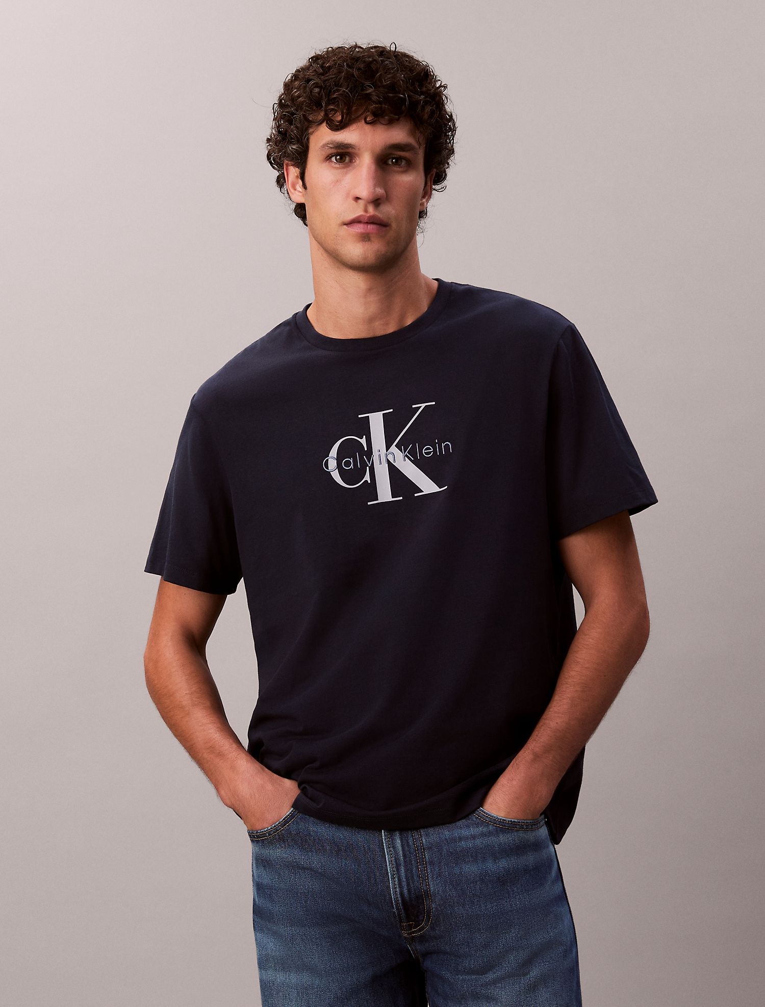 Футболка Calvin Klein Embroidered Monologo Dark Sapphire