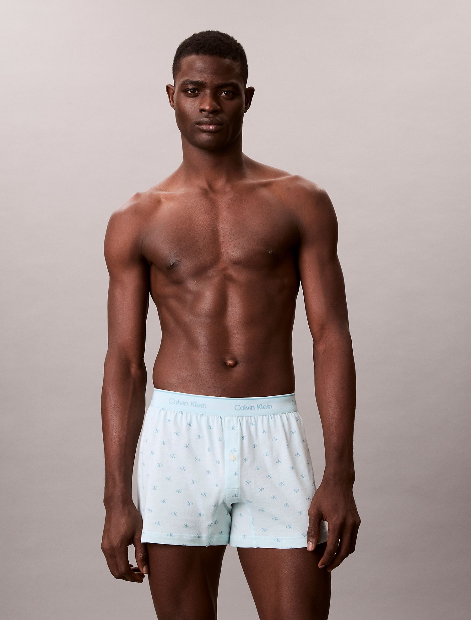 Мужские трусы боксеры Calvin Klein Cotton Classics Knit Aqua Bar Multi