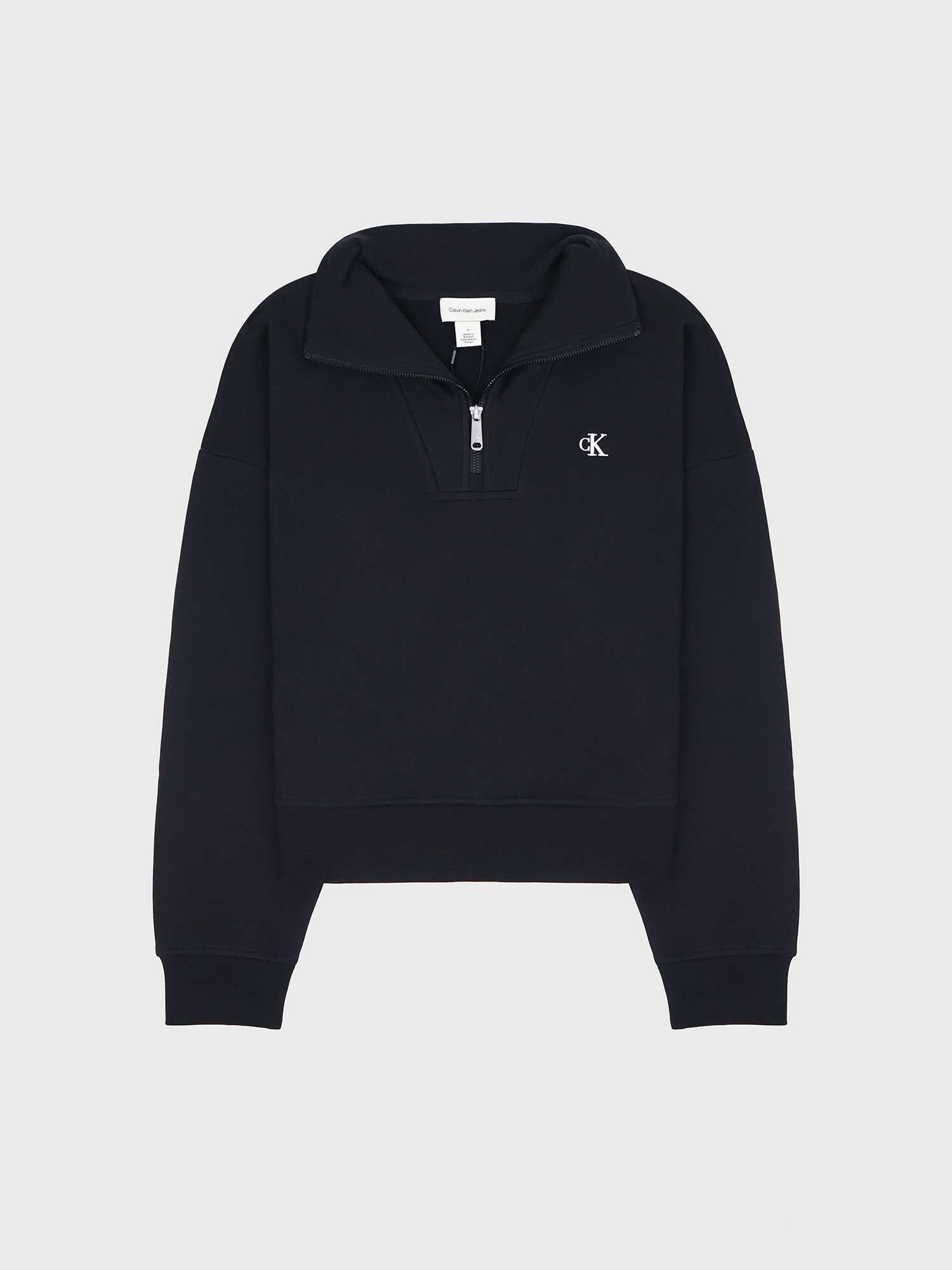 Свитшот на молнии Calvin Klein Monogram Fleece Quarter Zip Black