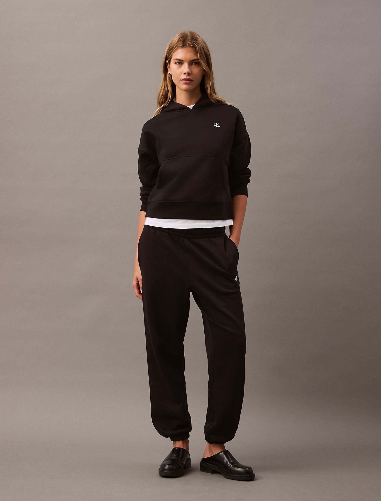 Брюки Calvin Klein Monogram Fleece Joggers Black Beauty