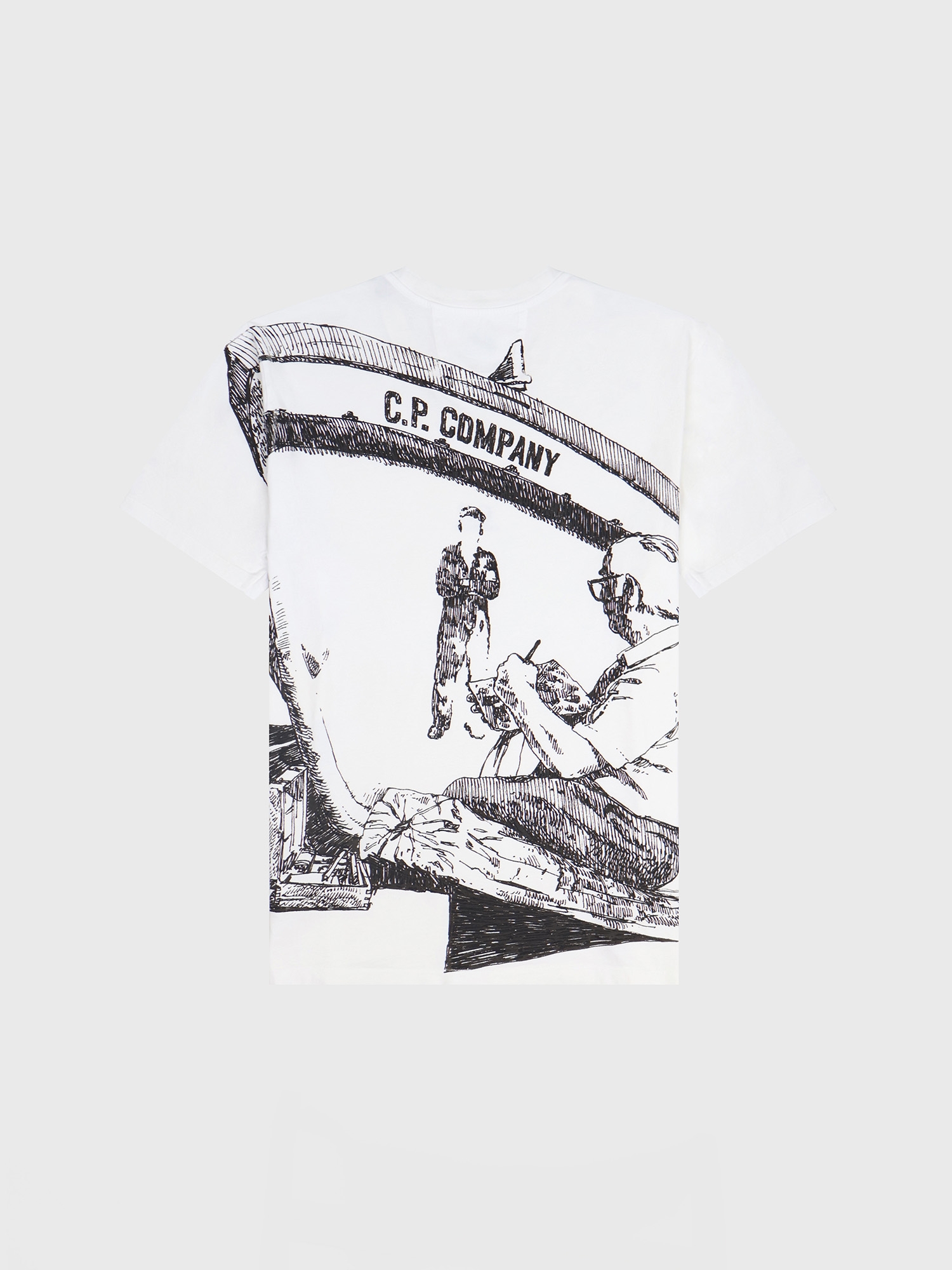 Футболка C.P. Company Artwork Logo Jersey 24/1 White