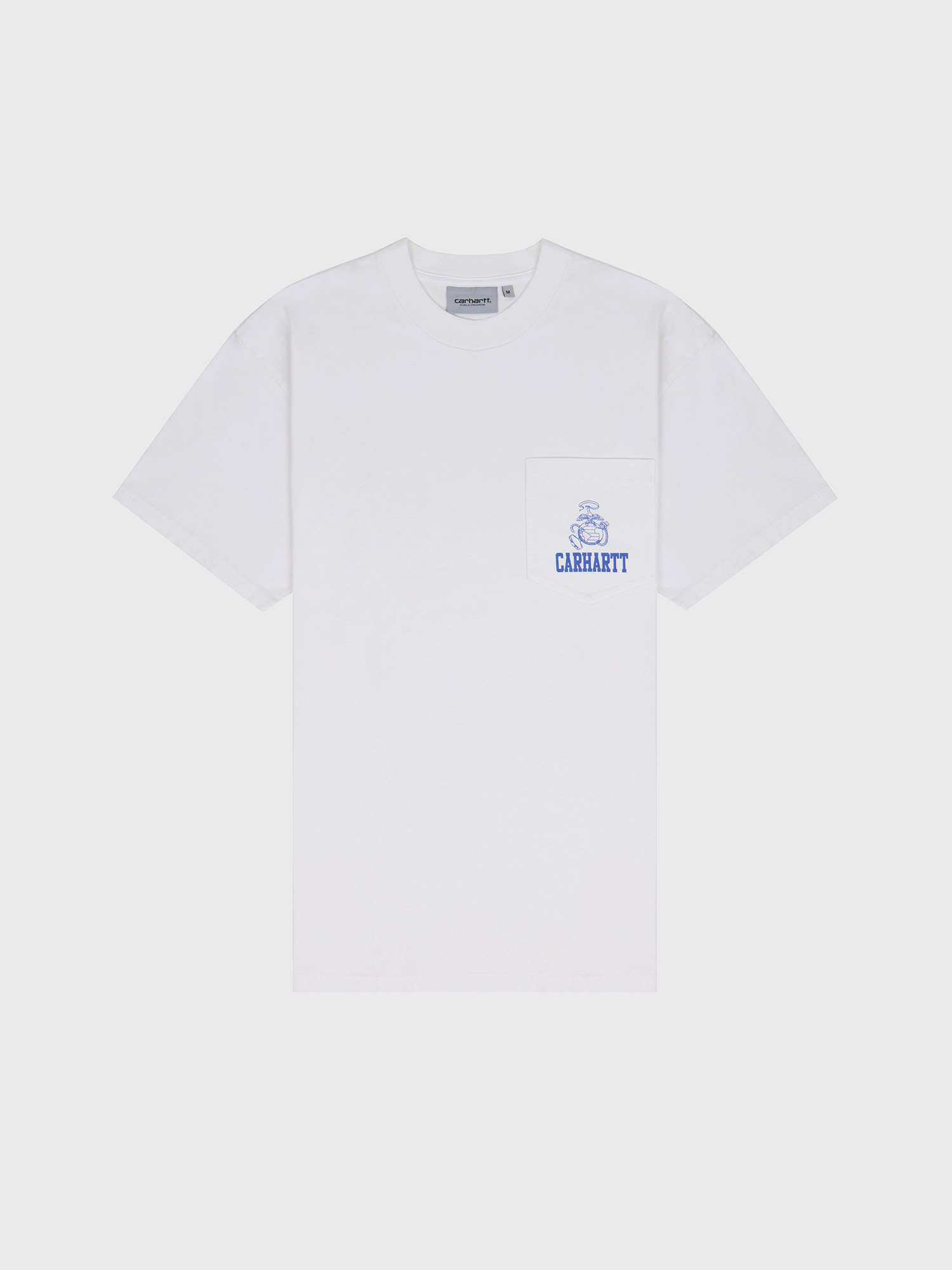 Футболка Carhartt WIP Pond Corps Pocket White Heavy stone wash