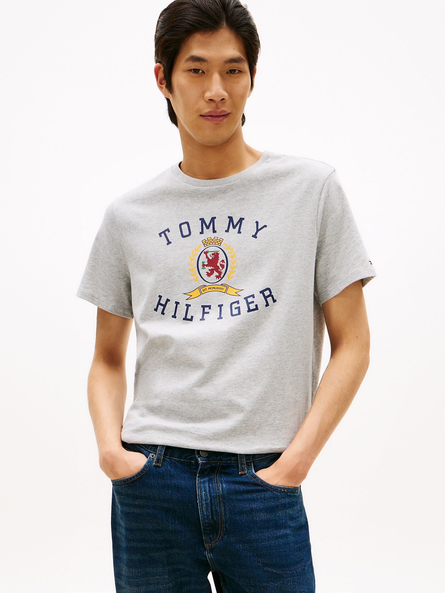 Футболка Tommy Hilfiger Crest Logo Light Grey Heather