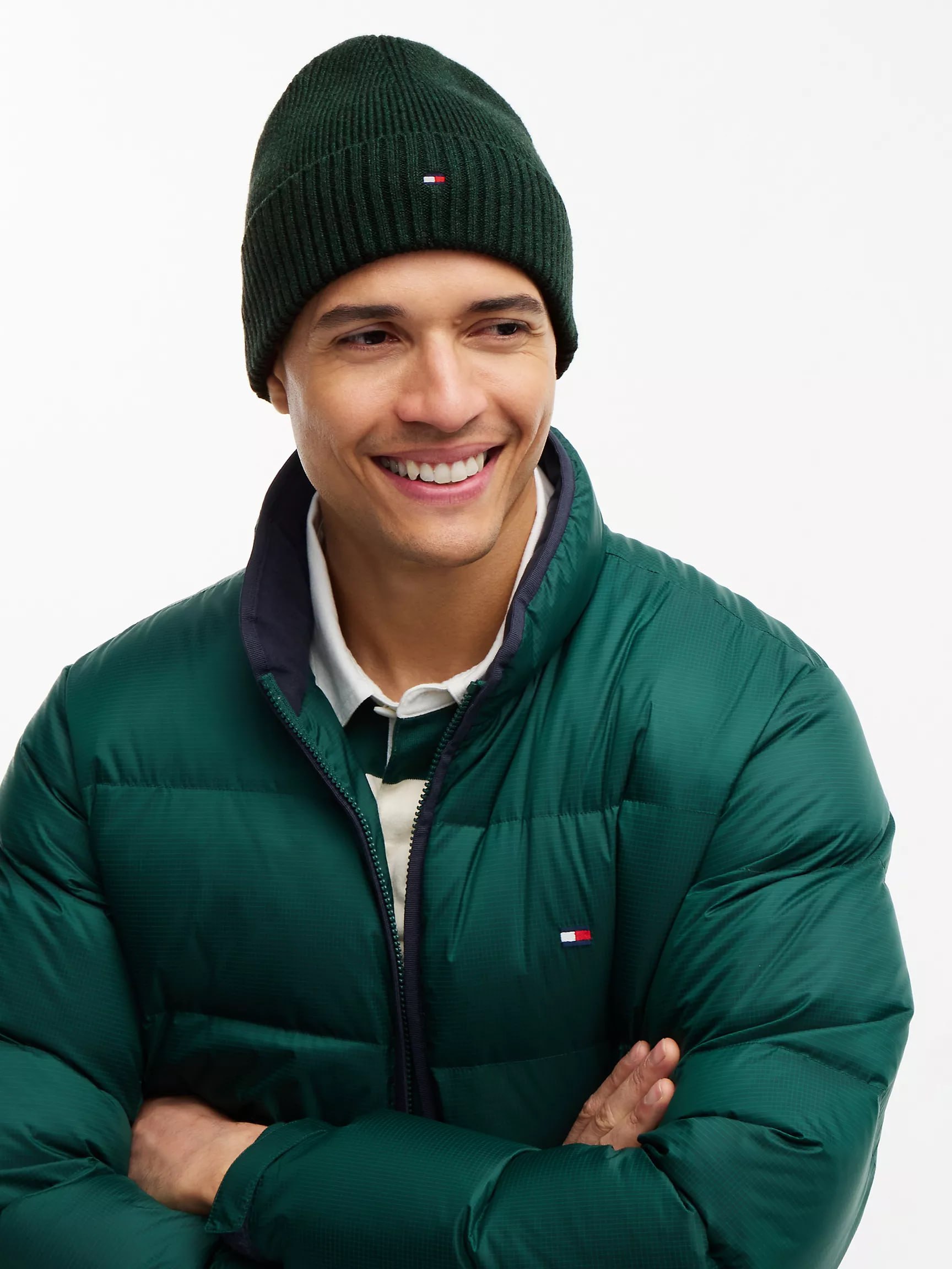 Шапка Tommy Hilfiger Cotton-Cashmere Blend Emerald Melange