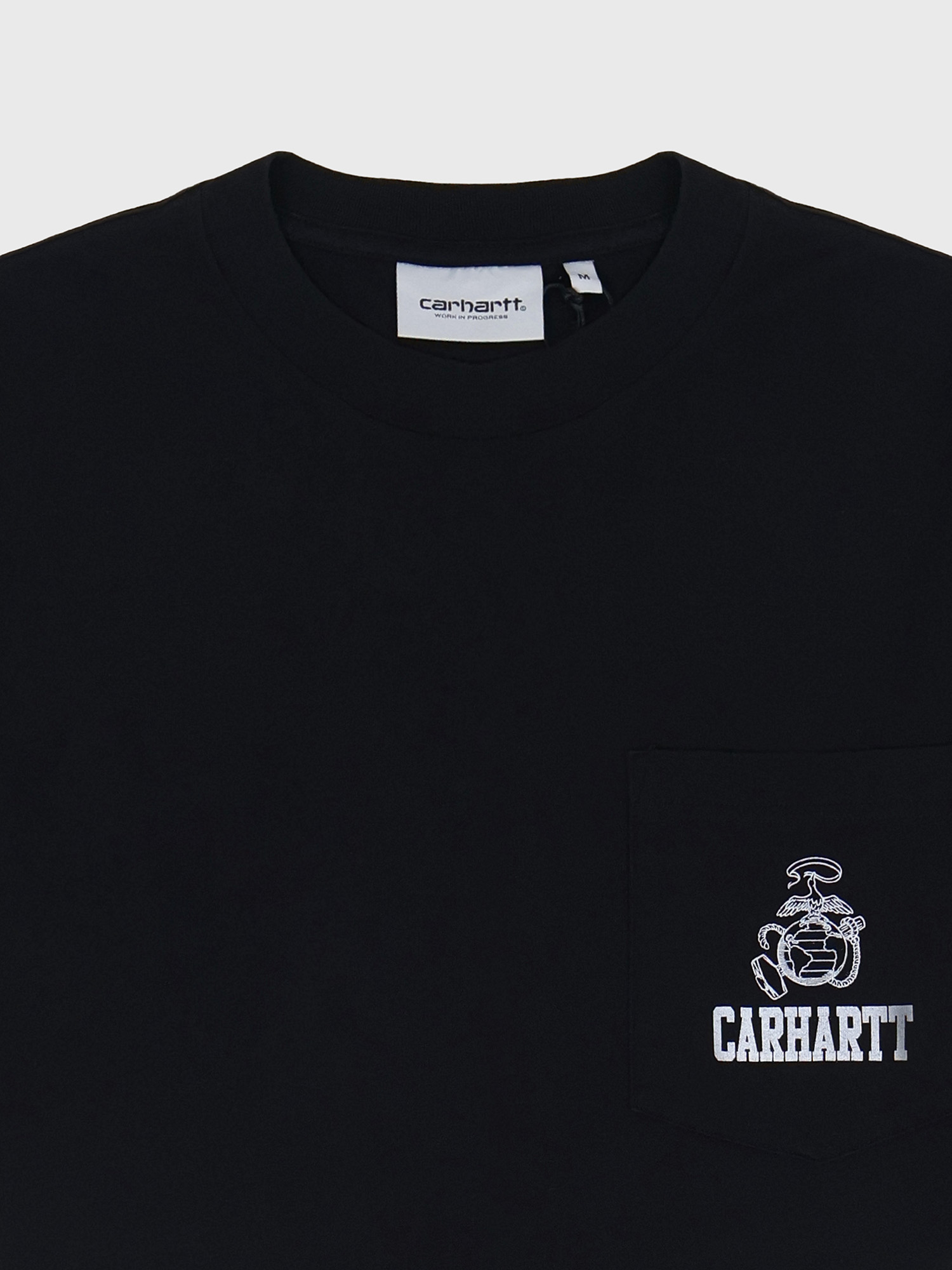 Футболка Carhartt WIP Pond Corps Pocket Black Heavy stone wash