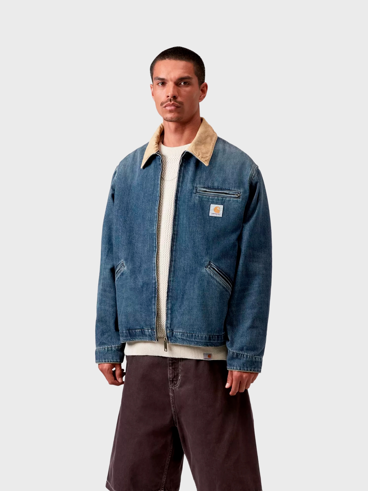 Куртка Carhartt WIP OG Detroit Jacket Blue / Dusty H Brown, Dark used wash